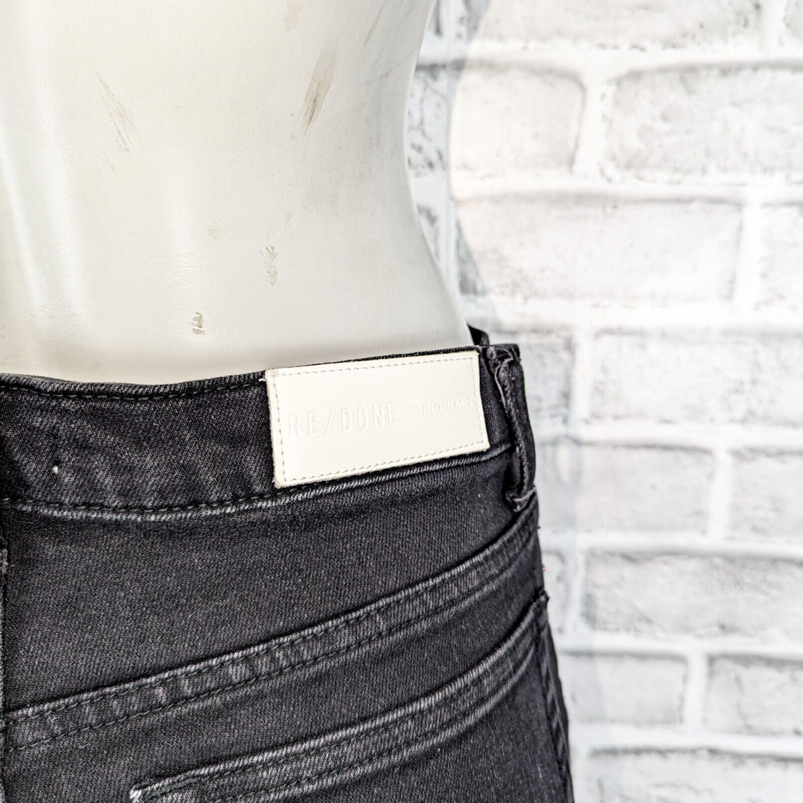 RE/DONE RE/DONE High Waist Stretch Crop Denim Jeans in Black Med Size 29" - 11 Thumbnail