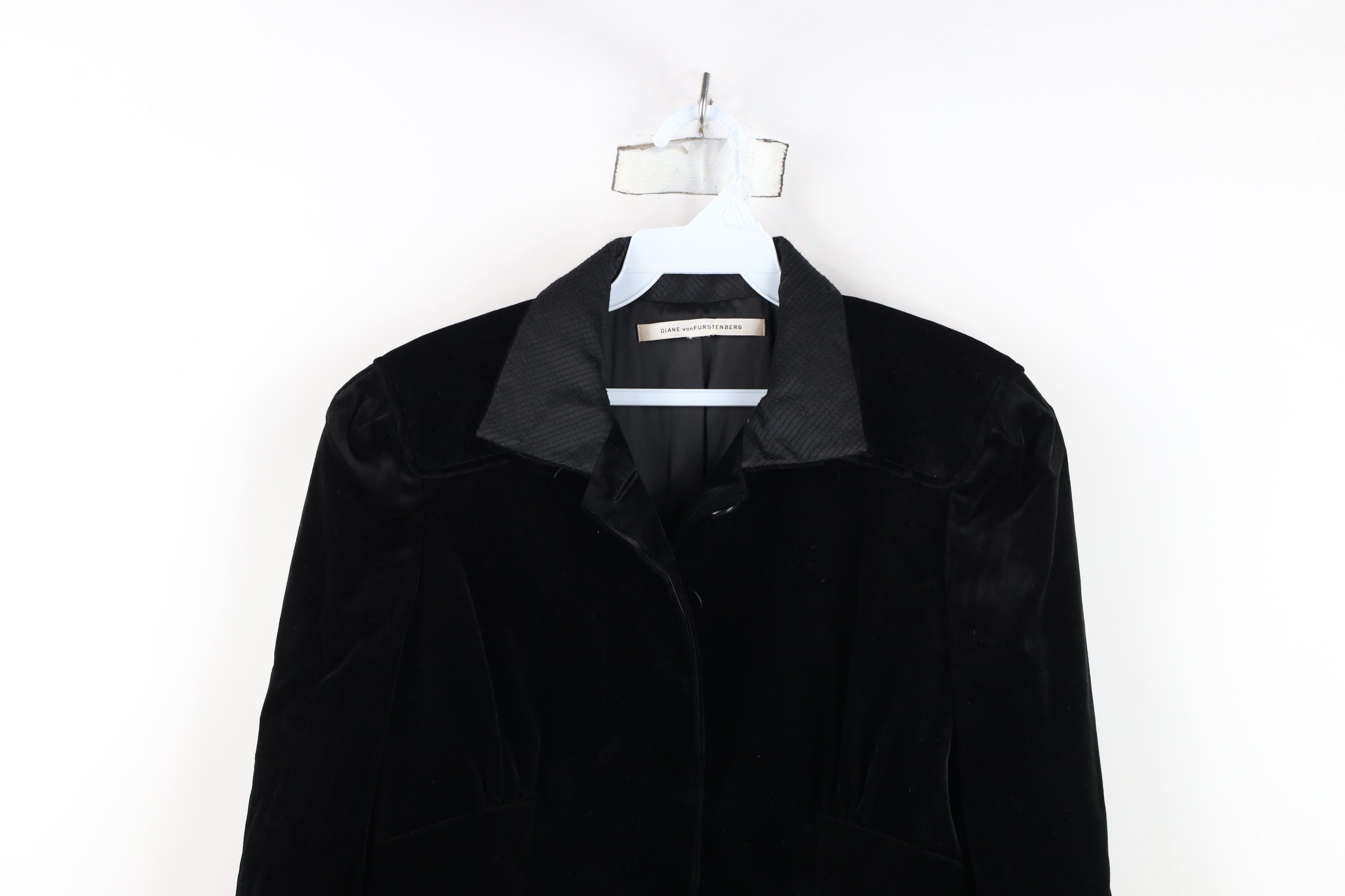 Diane von Furstenberg Diane von Furstenberg Lucille Velvet Velour Jacket Black Size M / US 6-8 / IT 42-44 - 2 Thumbnail