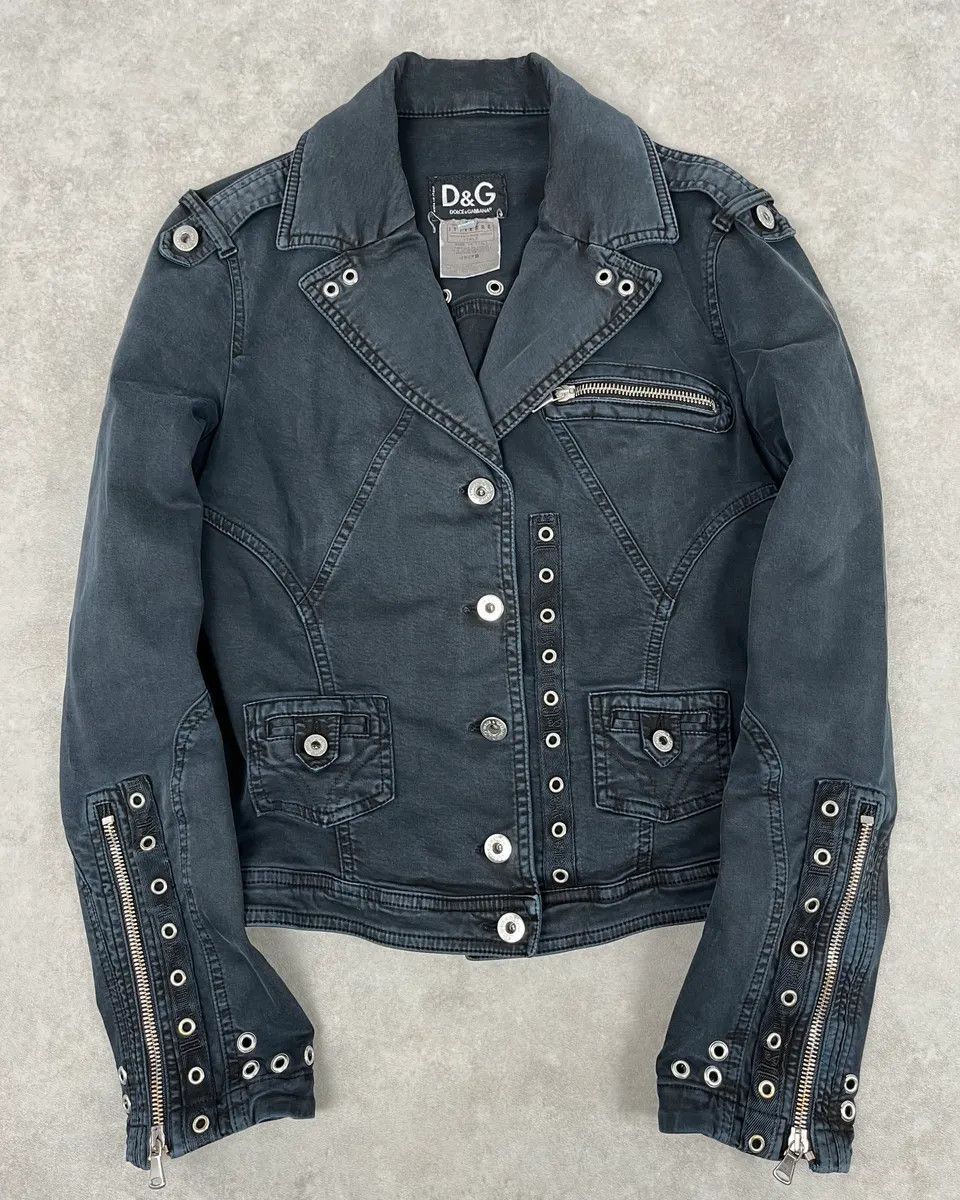 Dolce & Gabbana SS2004 Dolce & Gabbana Black Eyeled Jacket Size S / US 4 / IT 40 - 1 Thumbnail