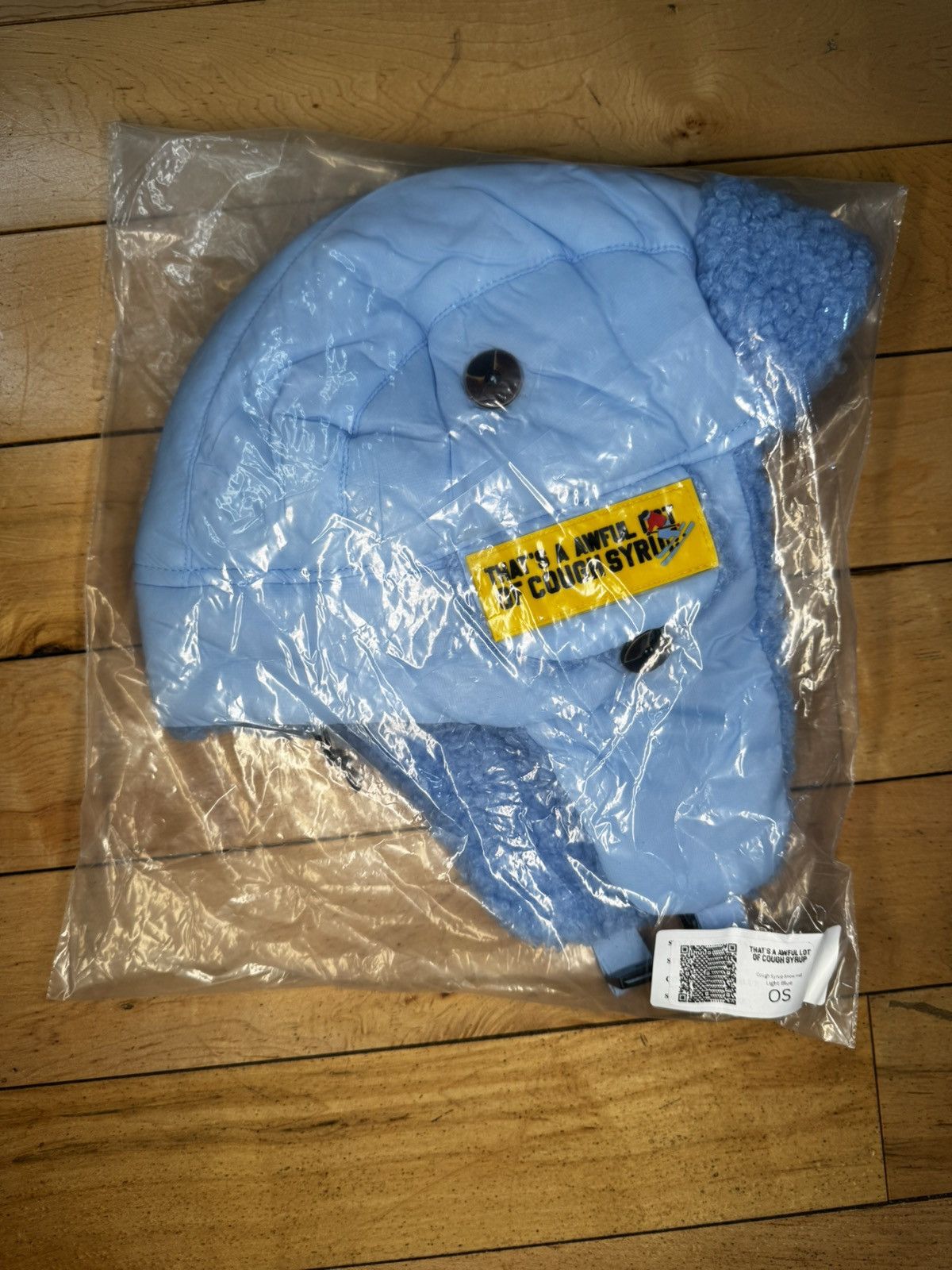 Other That’s A Awful lot Of Cough Syrup Blue Trapper Hat OS Size ONE SIZE - 4 Thumbnail