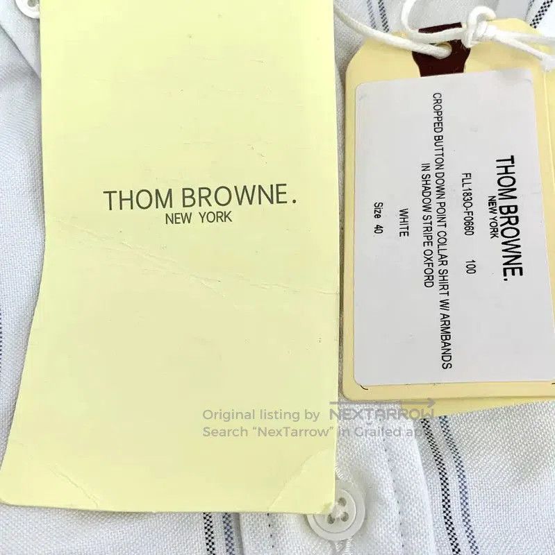 Thom Browne Thom Browne White Striped Cotton Shirt . Size M / US 6-8 / IT 42-44 - 8 Thumbnail