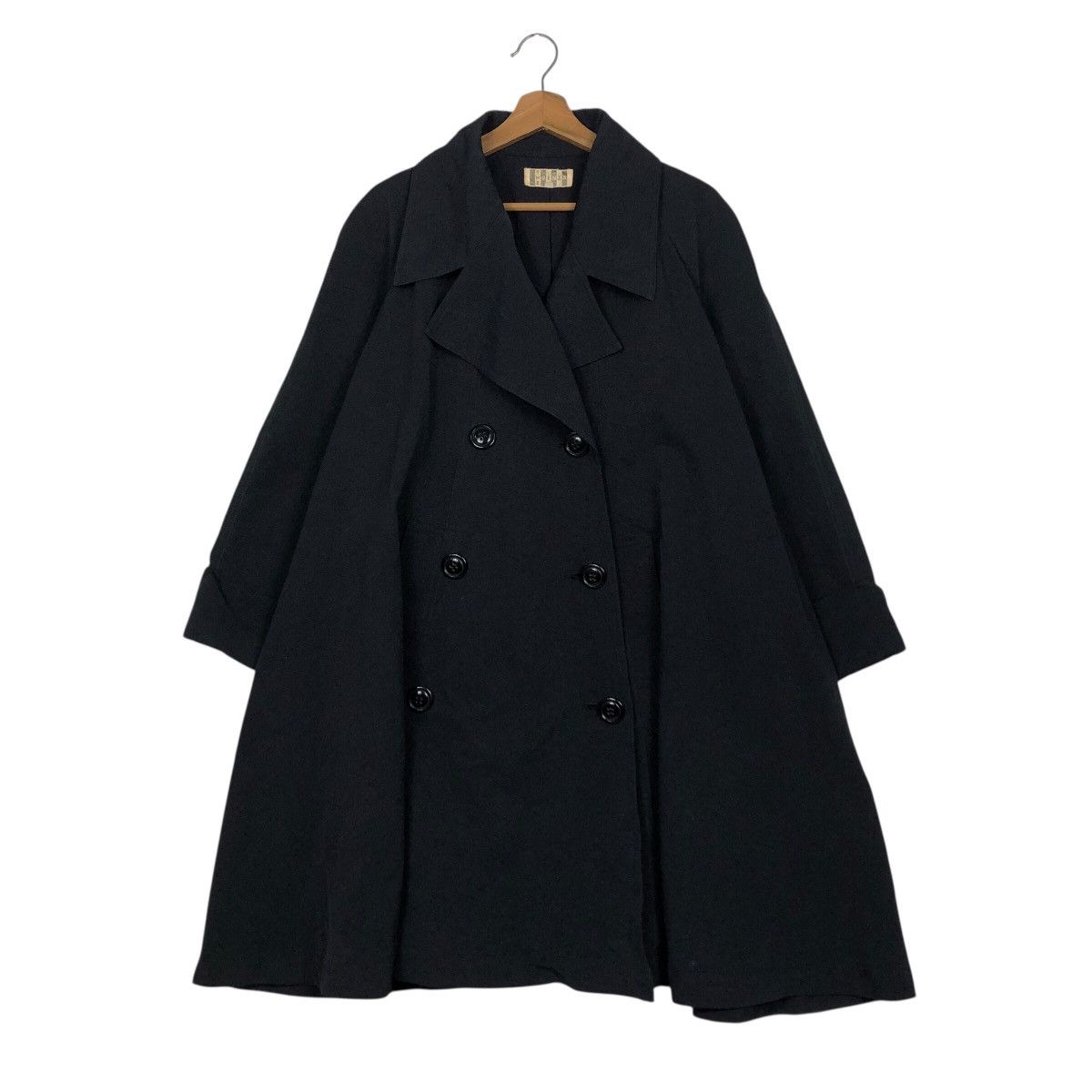 Issey Miyake 📌Rich Black Vintage Long Jacket Runway Design The Ginza Size US M / EU 48-50 / 2 - 2 Thumbnail