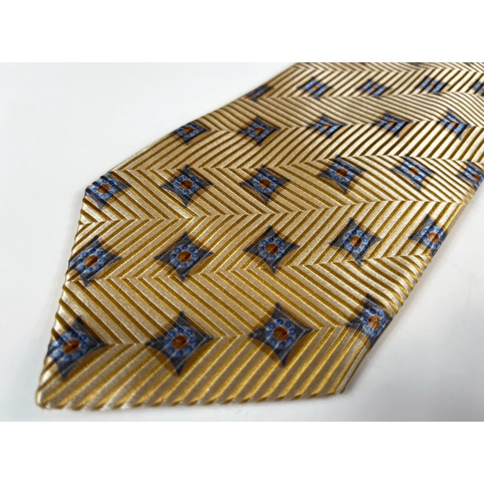 Ermenegildo Zegna VINTAGE Ermenegildo Zegna Silk Tie Foulard Gold Made in Italy Men’s Tie 57"-60" Wide 3.75" 100% Silk"} Size ONE SIZE - 5 Thumbnail