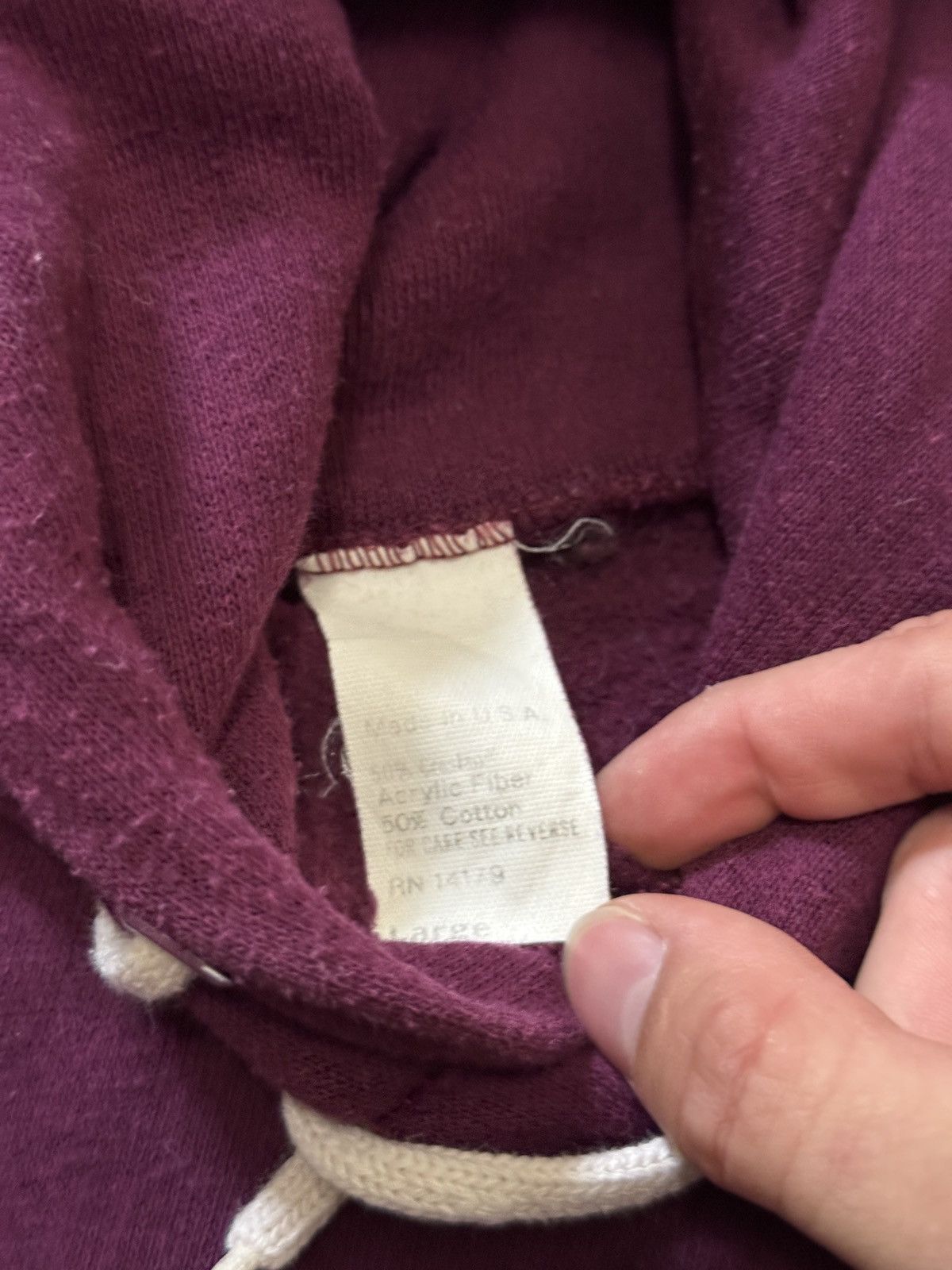 Vintage Vtg 70s Blank 50/50 Two Tone Minimalist Hoodie Sweatshirt Size US L / EU 52-54 / 3 - 2 Thumbnail