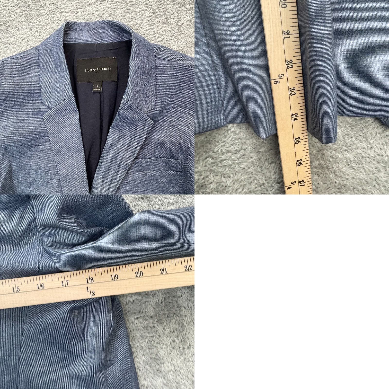 Banana Republic Banana Republic Womens 8 Blue Blazer Jacket Coat Stretch Lined Single Breasted Size M / US 6-8 / IT 42-44 - 8 Thumbnail
