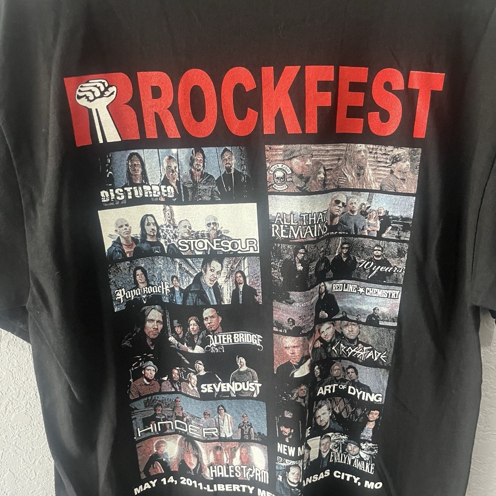AAA 2000Y2K Rockfest 2011 Black Tshirt Men Medium Rock Tour Shor Size US M / EU 48-50 / 2 - 6 Thumbnail