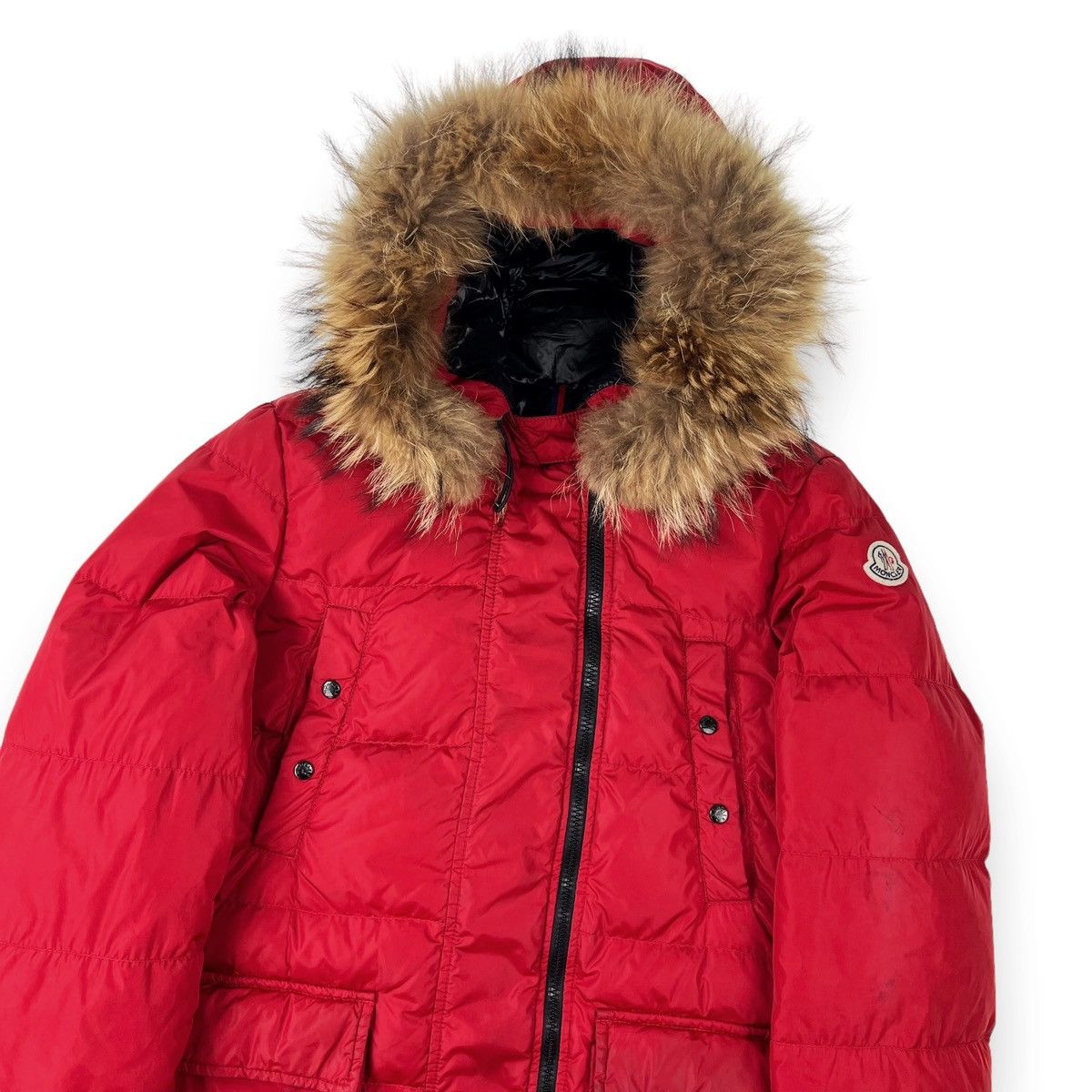 Moncler Moncler Melina Red Fur Hood Parka Jacket Grailed