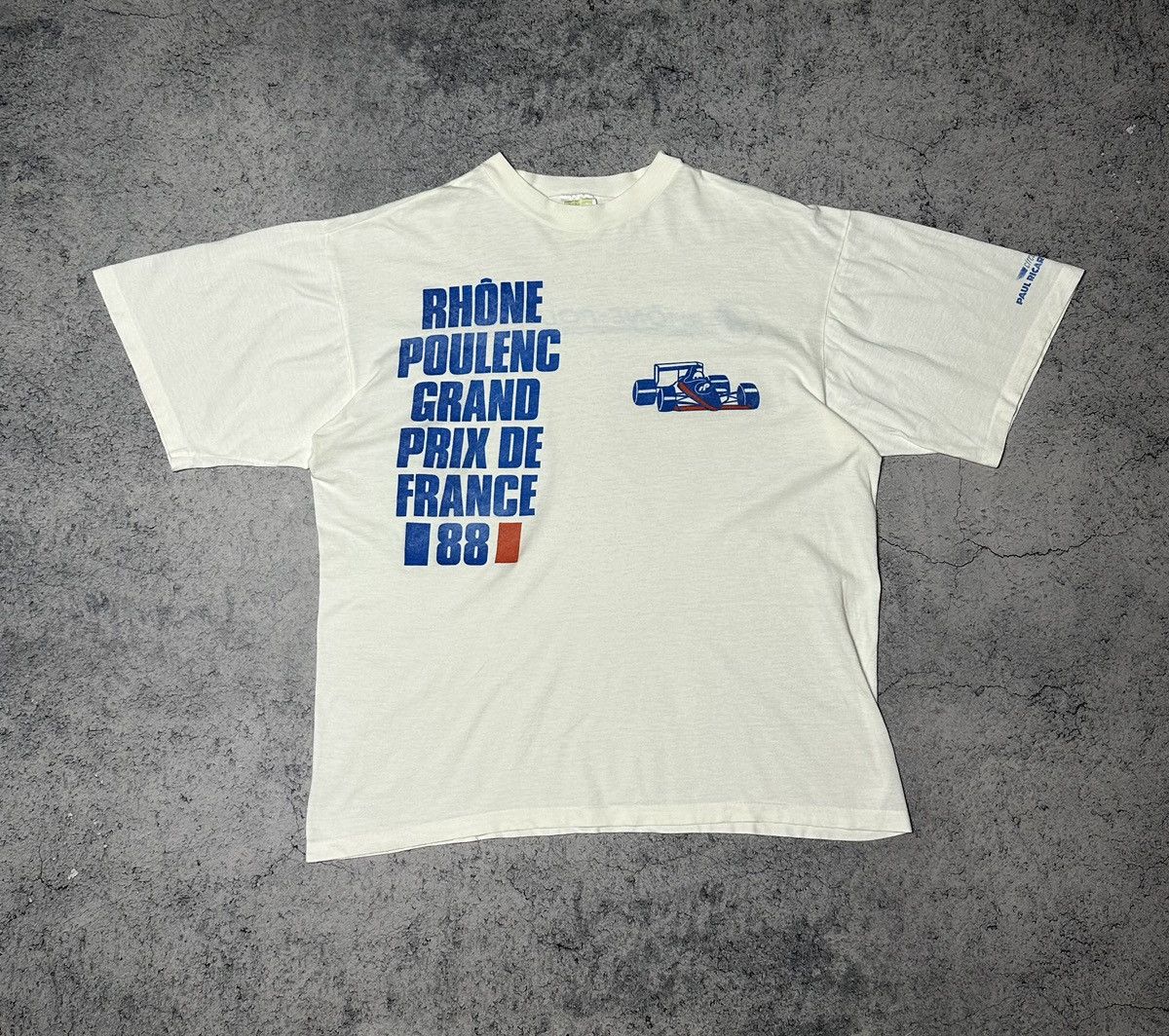 Vintage Vintage 80s Grand Prix de France 1988 F1 Racing T-Shirt Size US L / EU 52-54 / 3 - 1 Thumbnail