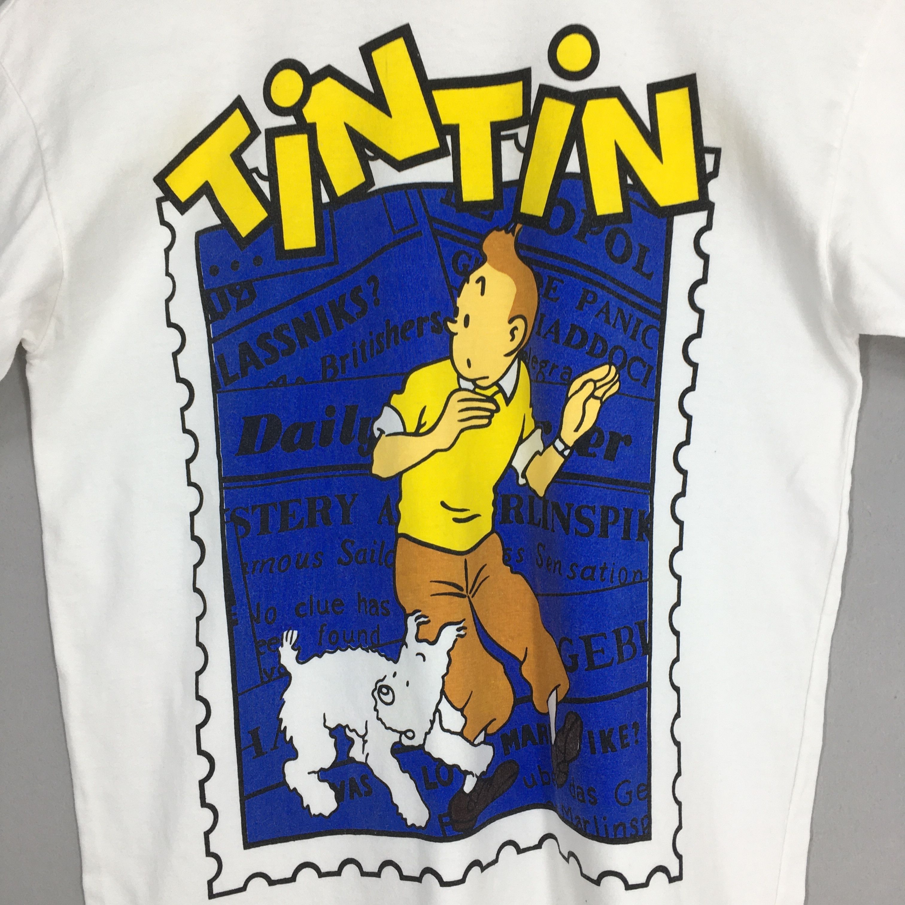 Cartoon Network × Peanuts × Vintage Vintage 90's The Adventures of Tintin And Snowy Cartoon Tee Size US M / EU 48-50 / 2 - 8 Thumbnail