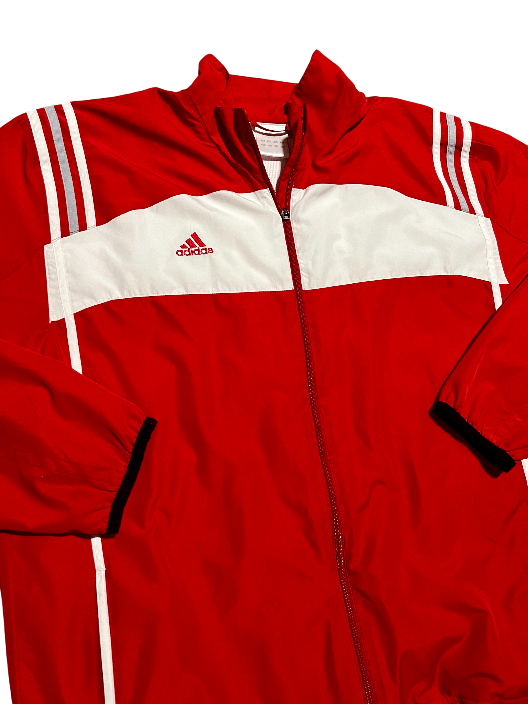 Adidas Adidas Track Jacket Y2K Red 3 Stripe Windbreaker Jacke Size US XL / EU 56 / 4 - 2 Thumbnail