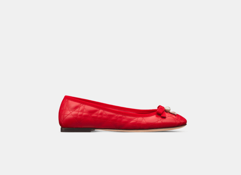 Dior o1w1db10126 KCB918 Ballet Flats in Red Size US 10 / IT 40 - 1 Thumbnail
