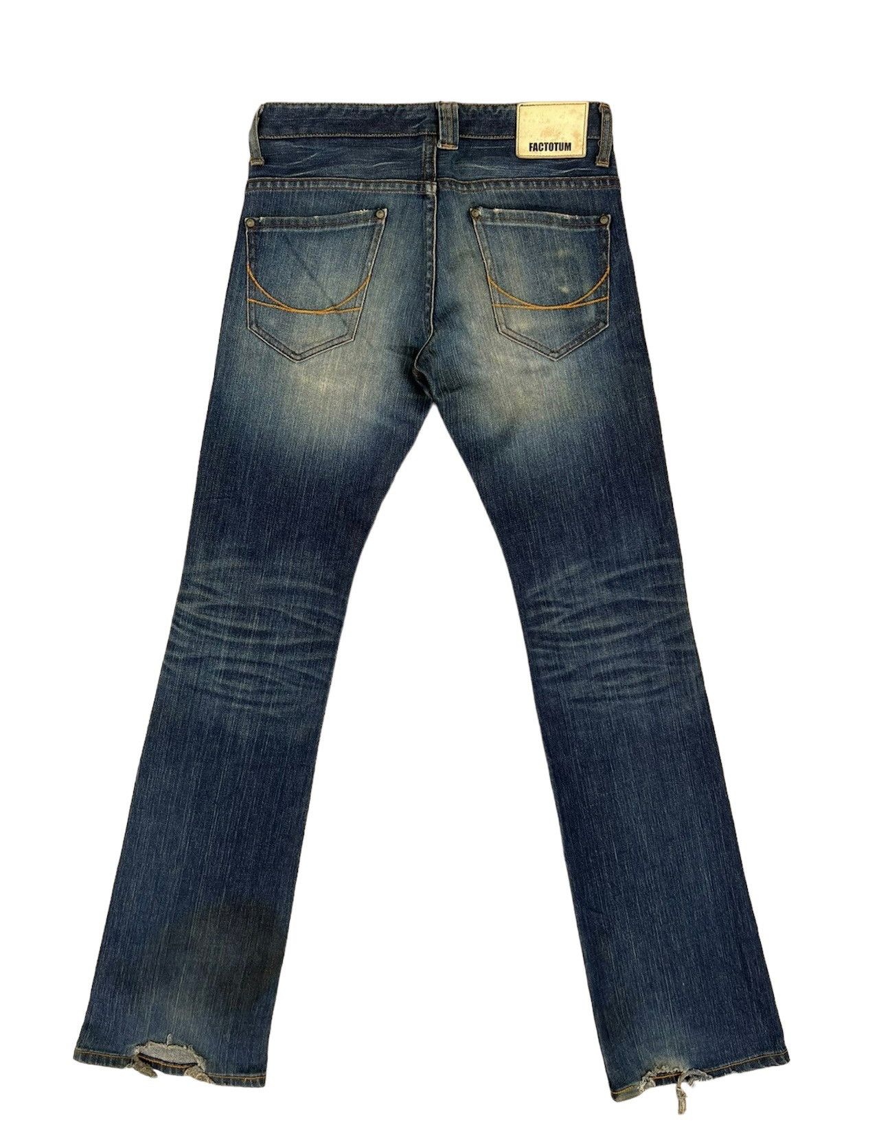 FACTOTUM FACTOTUM Japan Stretch Dirty Muddy Denim Flare Jeans Size US 29 - 2 Thumbnail