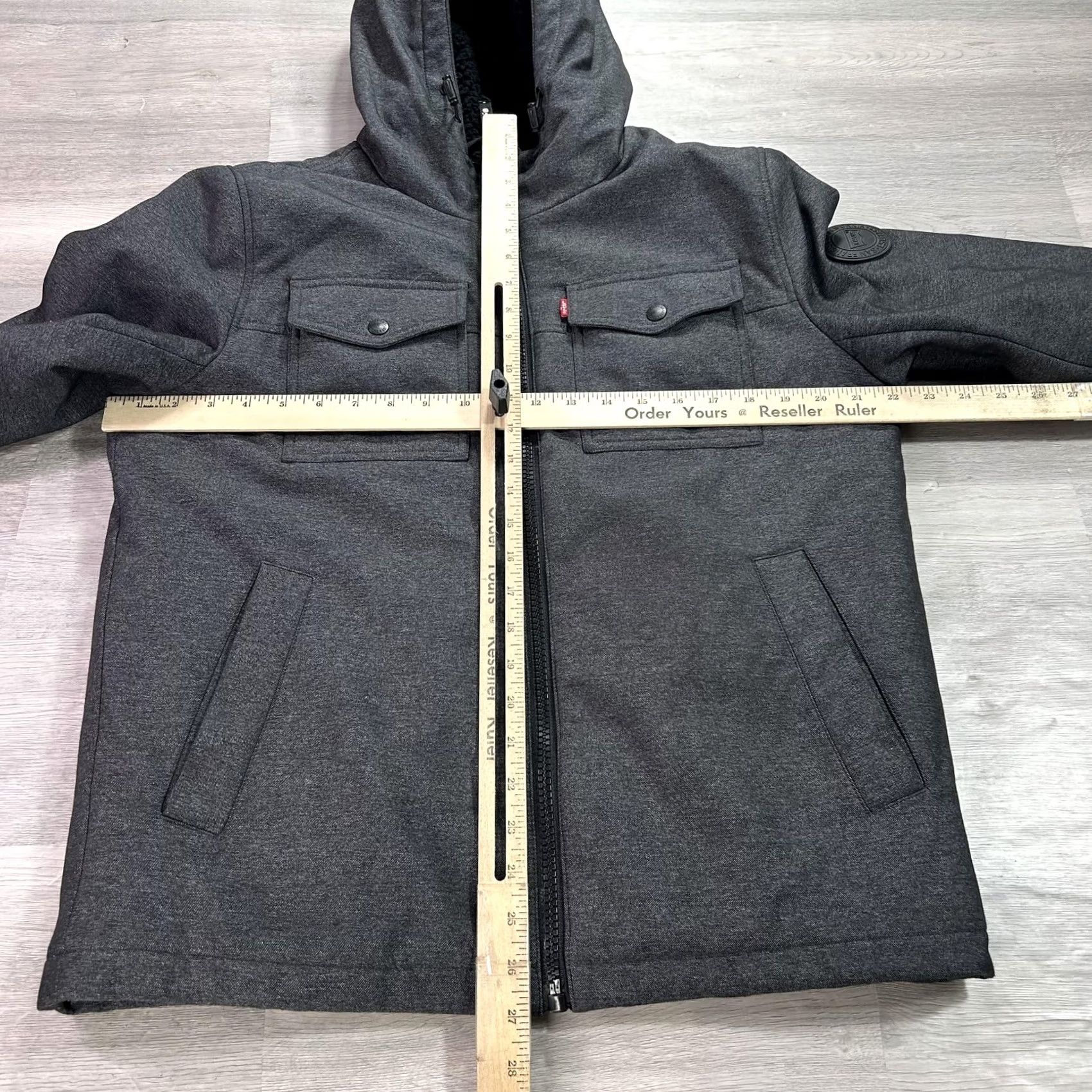 Levi's Levi'S Jacket Mens S Gray Hooded Softshell Full Zip Sherpa Lined Insulated Size US S / EU 44-46 / 1 - 7 Thumbnail