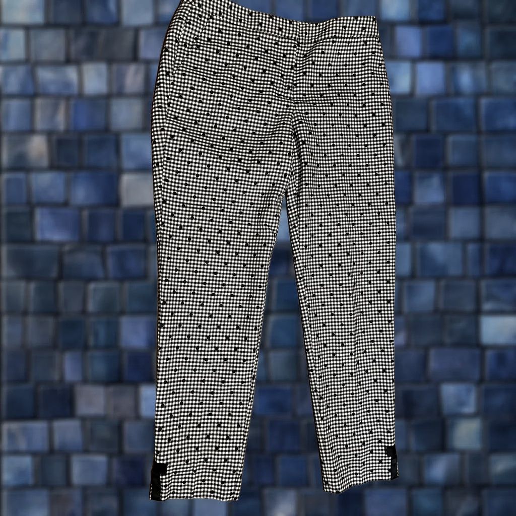 Talbots Talbots Dress Pants Women 2 (29x25) Black White Gingham Plaid Office Career Work Size 26" / US 2 / IT 38 - 1 Thumbnail