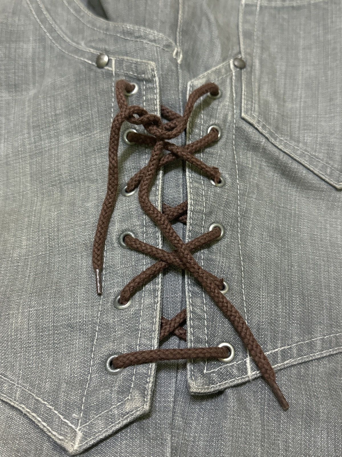 Tornado Mart Flare Tornado Mart Double Laced Denim jeans Size US 29 - 12 Thumbnail