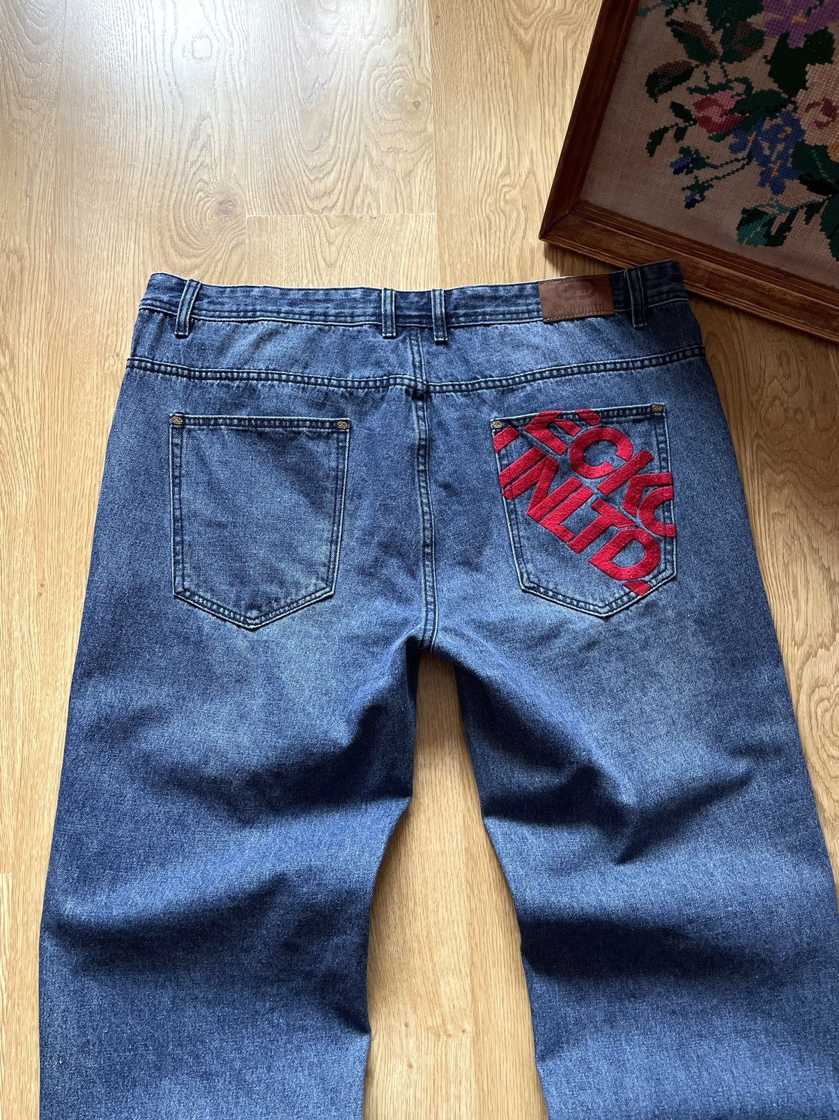 Ecko Unltd. Y2K Vintage Ecko Unltd Embroidered Baggy Denim Jeans Size US 36 / EU 52 - 4 Thumbnail