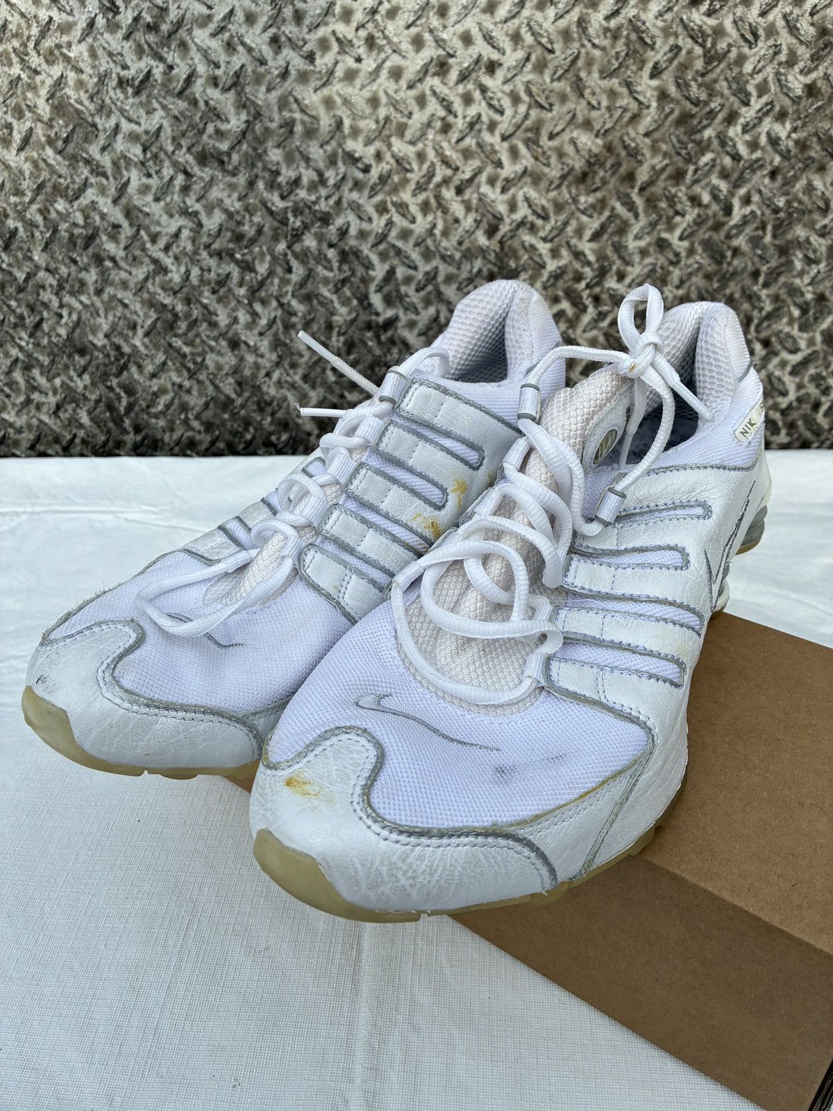Nike Size 12 - Nike Shox NZ SL White Metallic Silver Mens Shoes Size US 12 / EU 45 - 5 Thumbnail