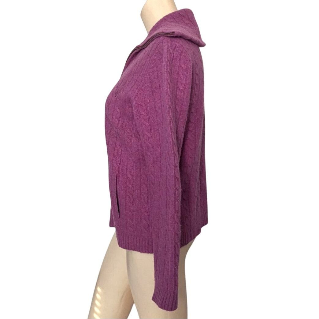 Lauren Ralph Lauren Ralph Lauren Pink Cable Knit Zip Up Sweater Angora Wool Wome Size M / US 6-8 / IT 42-44 - 2 Thumbnail