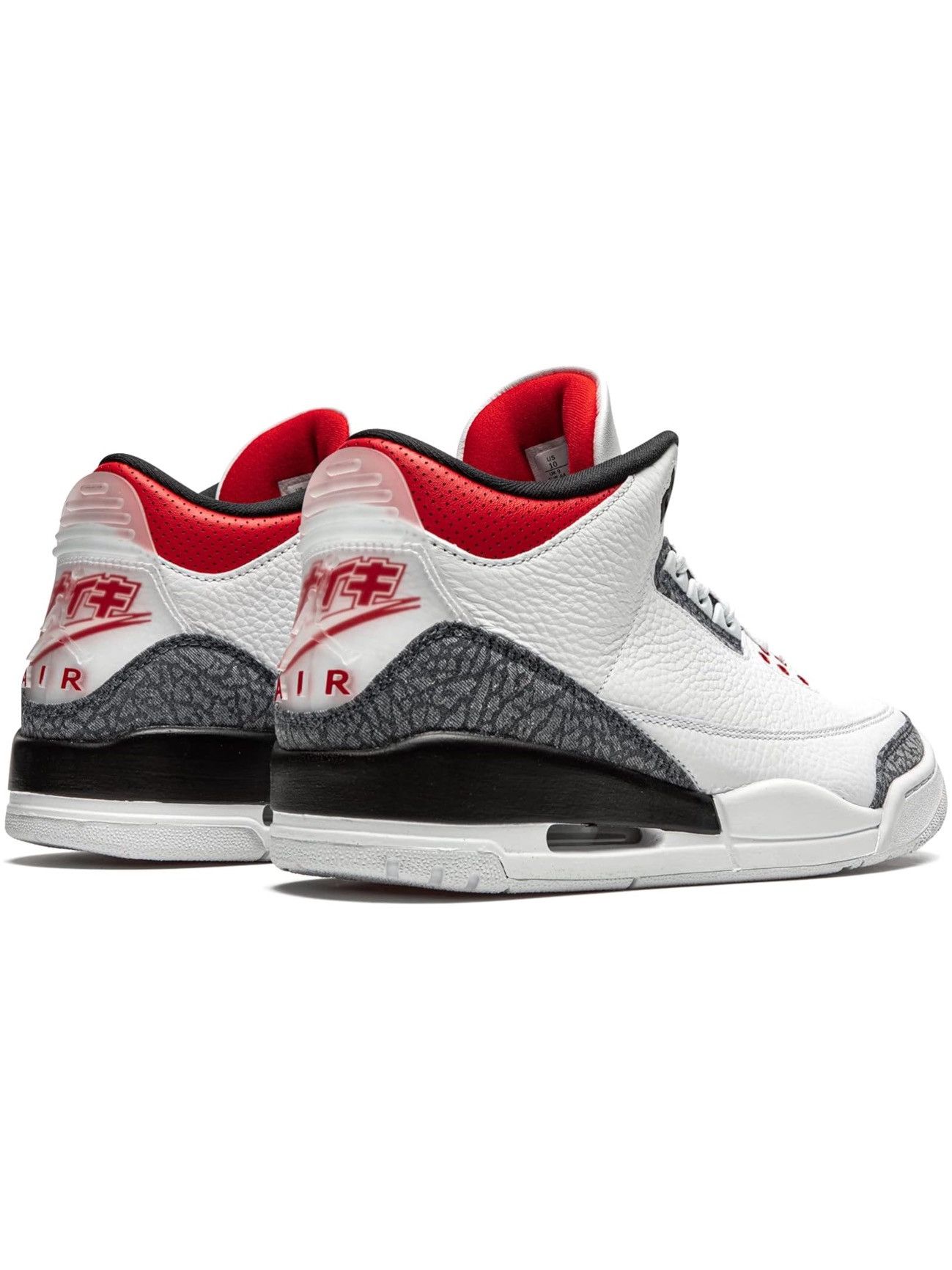 Pre-owned Jordan Nike Jordan 3 Fire Red Denim Shoes In White