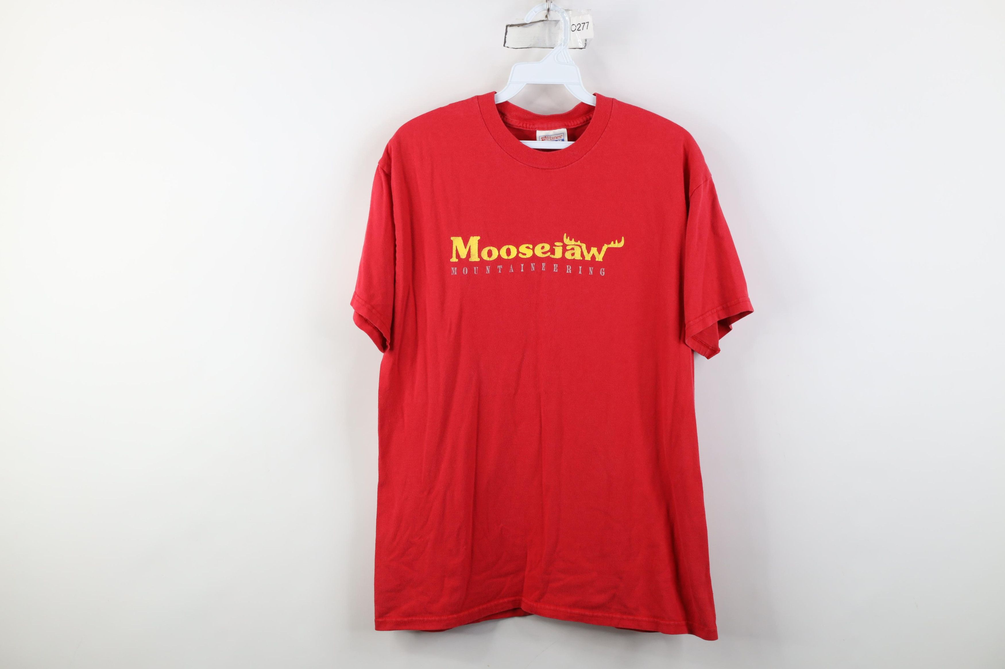 Hanes Vintage 90s Y2K Moosejaw Mountaineering Spell Out T-Shirt Size US M / EU 48-50 / 2 - 1 Thumbnail