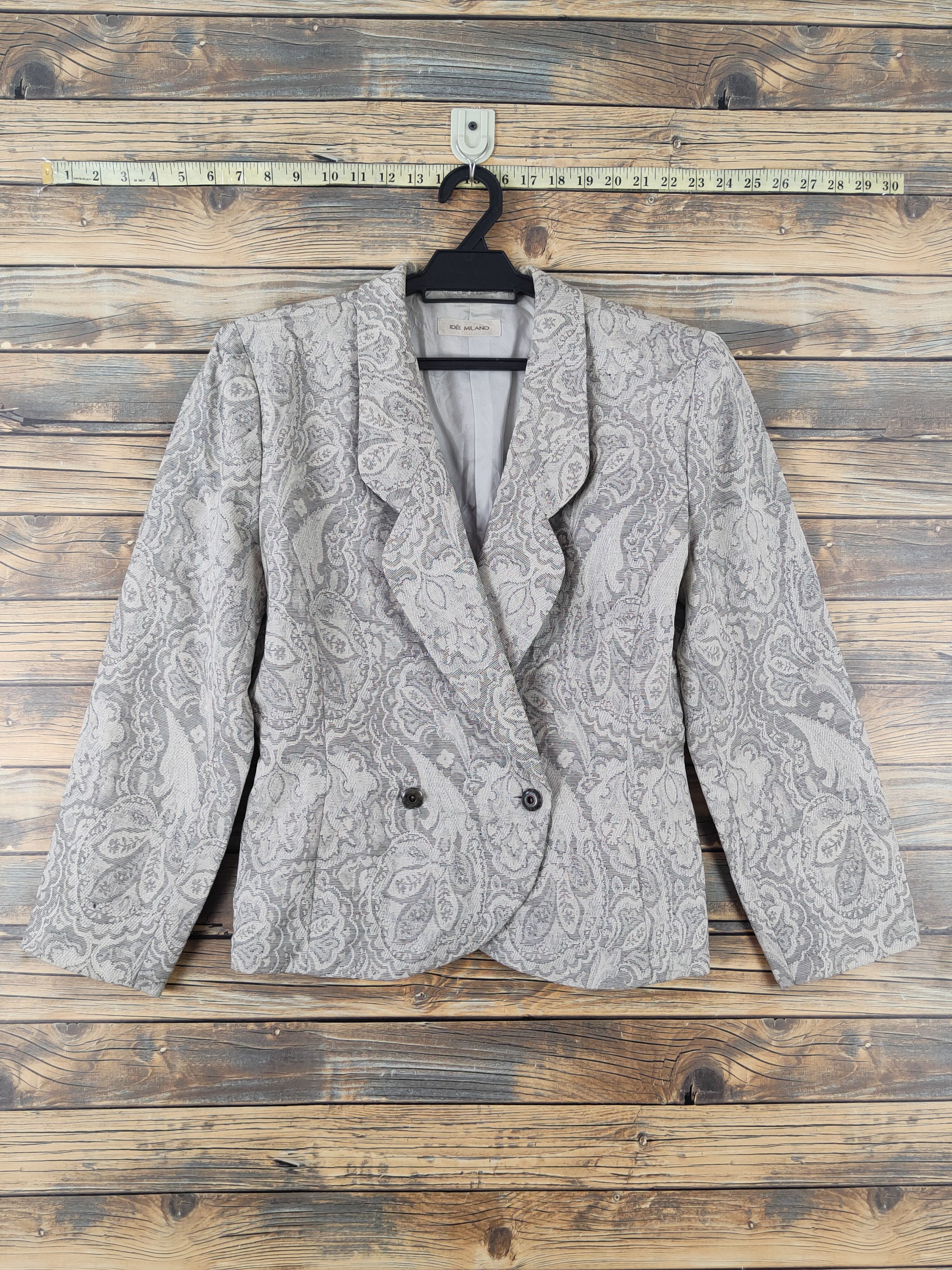 Japanese Brand × Vintage Retro Vintage Design 💥 Idee Milano Gray Blazers Size S / US 4 / IT 40 - 1 Thumbnail