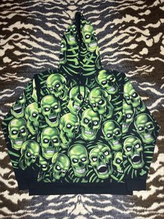 Supreme green cheap skull hoodie