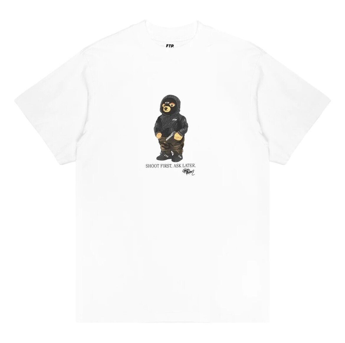 Brand New FTP “Hooded Bear” Tee White Size Large