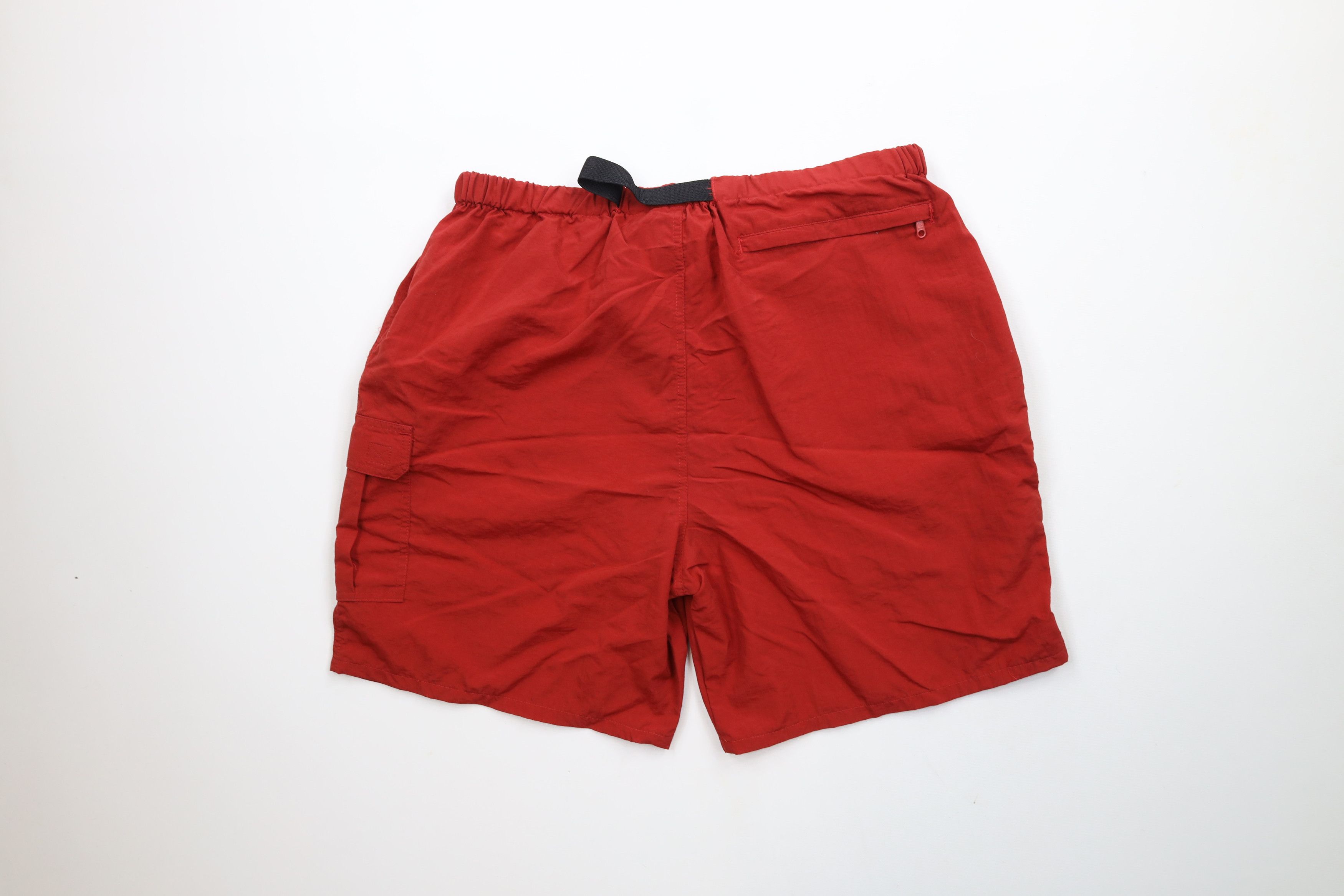Vintage Vintage 90s Streetwear Belted Hiking Cargo Shorts Red Size US 34 / EU 50 - 8 Thumbnail