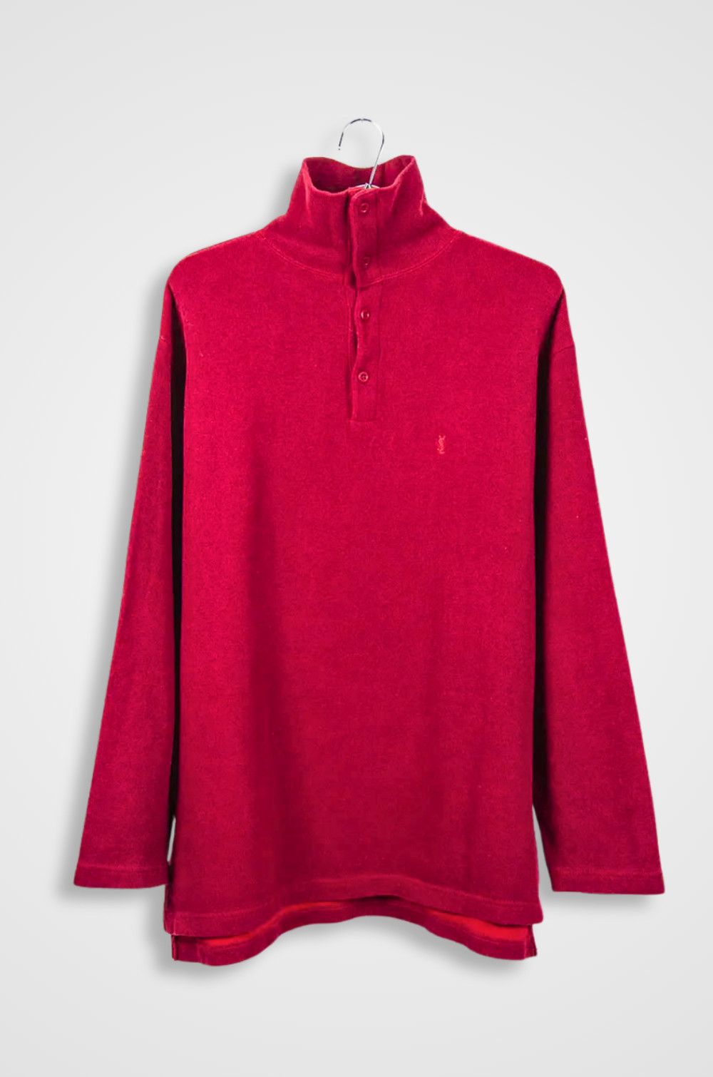 Yves Saint Laurent Yves Saint Laurent Red Fleece Half Button Pullover XL Size US XL / EU 56 / 4 - 1 Thumbnail