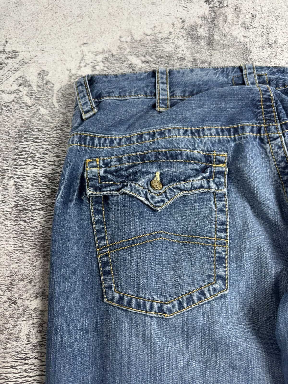 Emporio Armani Armani Vintage 007 Indigo 36 Size Blue Hip Hop Wide Baggy Jeans Pants Trousers Size US 36 / EU 52 - 8 Thumbnail