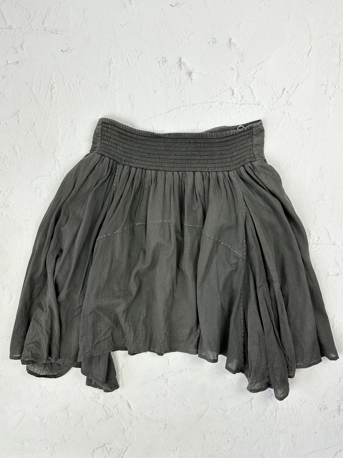 Vintage Vintage Grey Cotton Midi Skirt Size 34" / US 12 / IT 48 - 4 Thumbnail