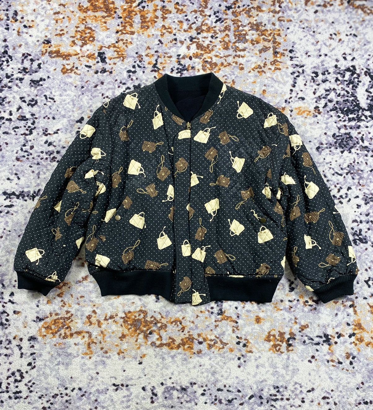 Beauty Beast × Japanese Brand × Vintage Vtg Ketty.sa Bomber Jacket Woll Revesible Balck Size US L / EU 52-54 / 3 - 6 Thumbnail