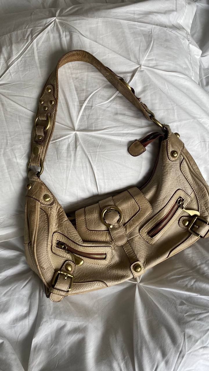 Vintage Vintage beige leather shoulder bag Size ONE SIZE - 3 Thumbnail