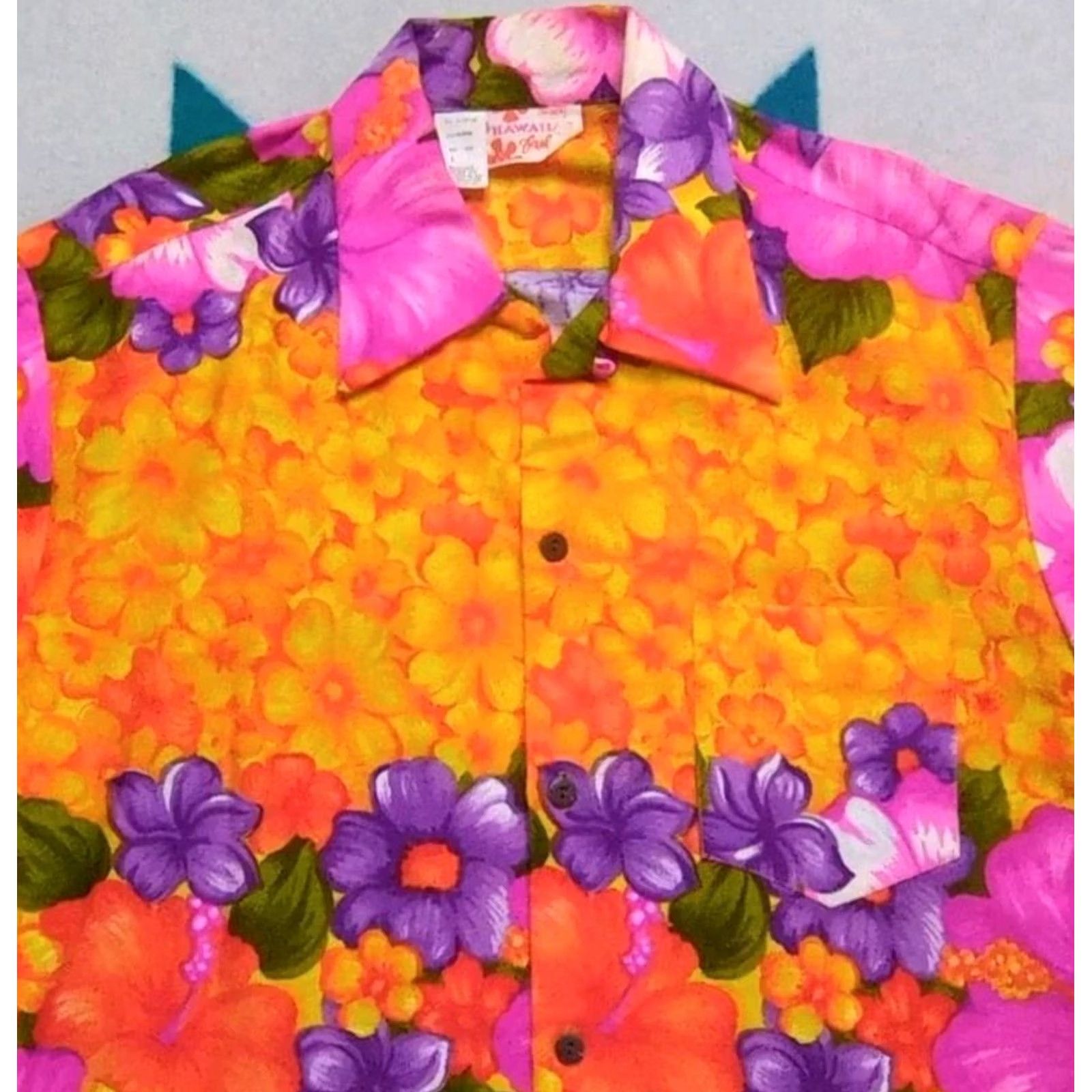 Sears VINTAGE Sears Hawaiian Fashion Shirt Floral Hawaii Flowers Loop Collar Large Size US L / EU 52-54 / 3 - 2 Thumbnail