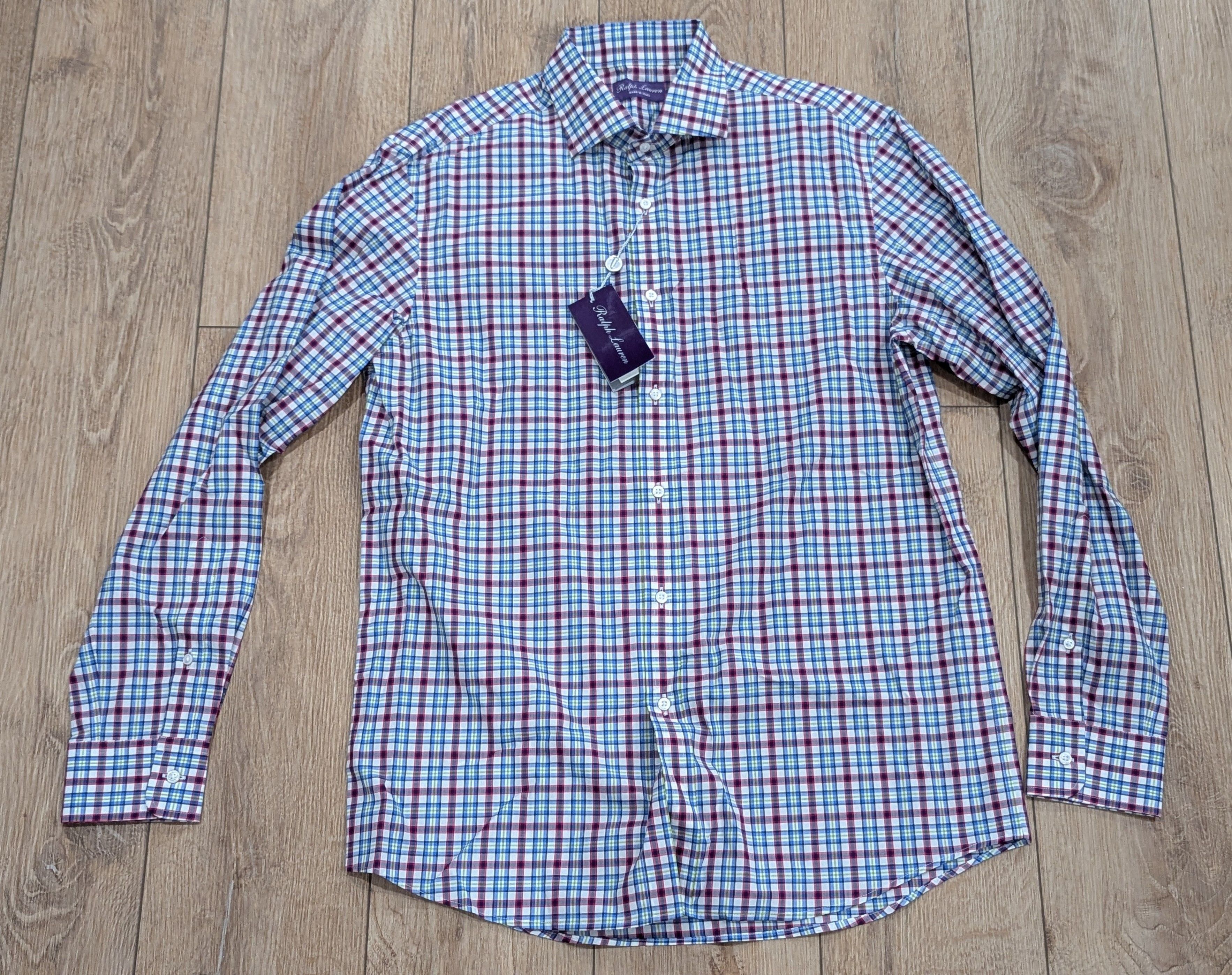 Ralph Lauren Purple Label Plaid Button Up Shirt Purple 2XL