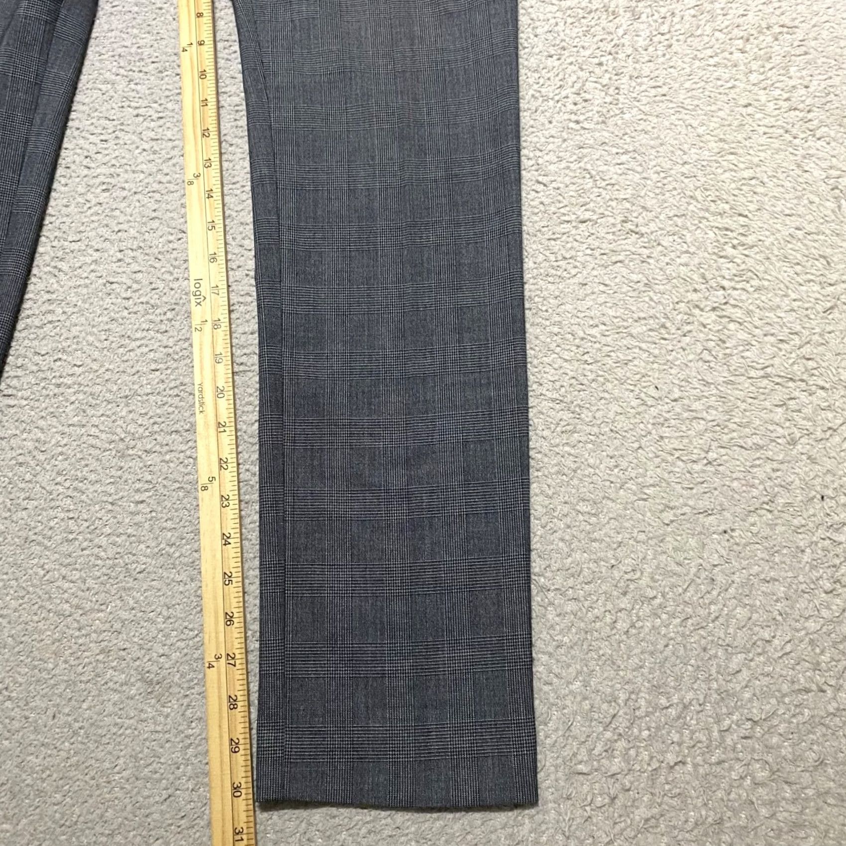 Calvin Klein Calvin Klein Dress Pants Slim Straight Gray Plaid Mens 30x32 Flat Front Business Dress Pants Size US 30 / EU 46 - 6 Thumbnail