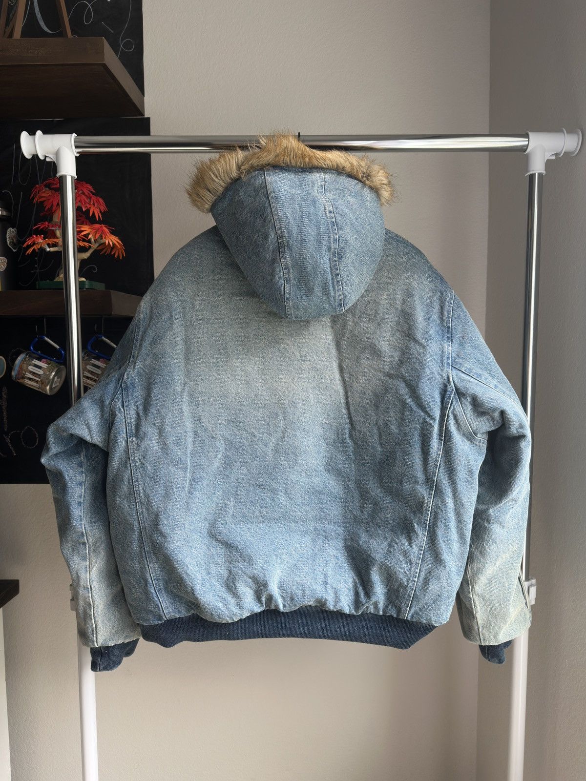 Supreme Faux Fur Reversible Work Jacket Denim Blue Size US L / EU 52-54 / 3 - 2 Thumbnail