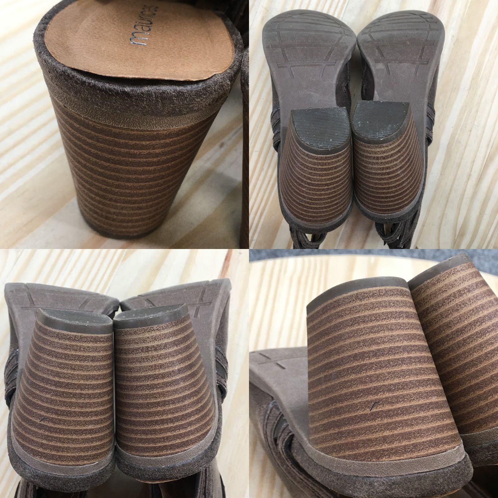 Vintage Maurices Boots Womens 8 M Glenda Casual Side Zip Peep Toe Slingback Brown Bootie Size US 9 / IT 39 - 8 Thumbnail
