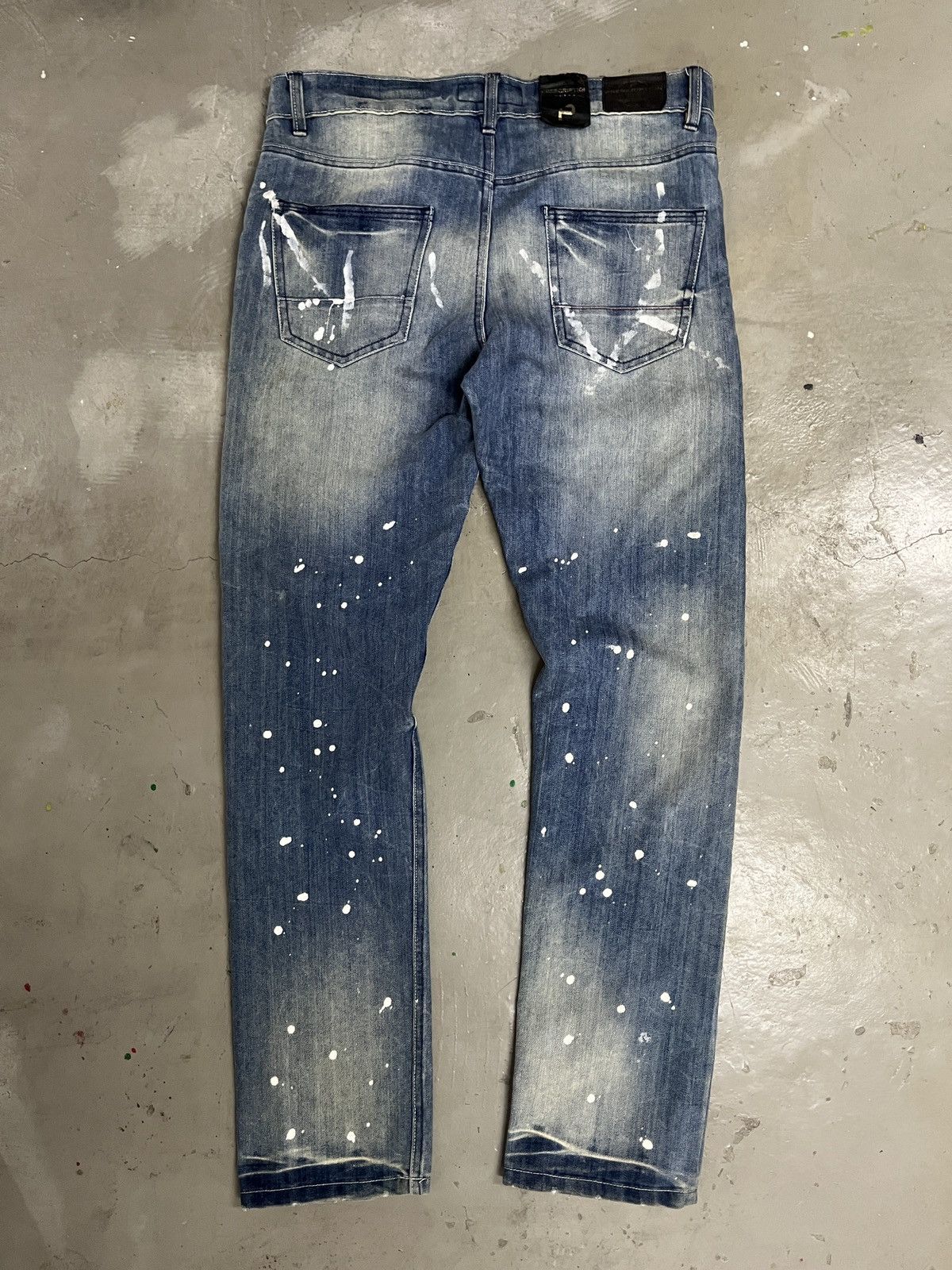 If Six Was Nine WASHED DENIM PAINT SPLATTER JEANS JUNYA HELMUT LANG STYLE Size US 34 / EU 50 - 4 Thumbnail