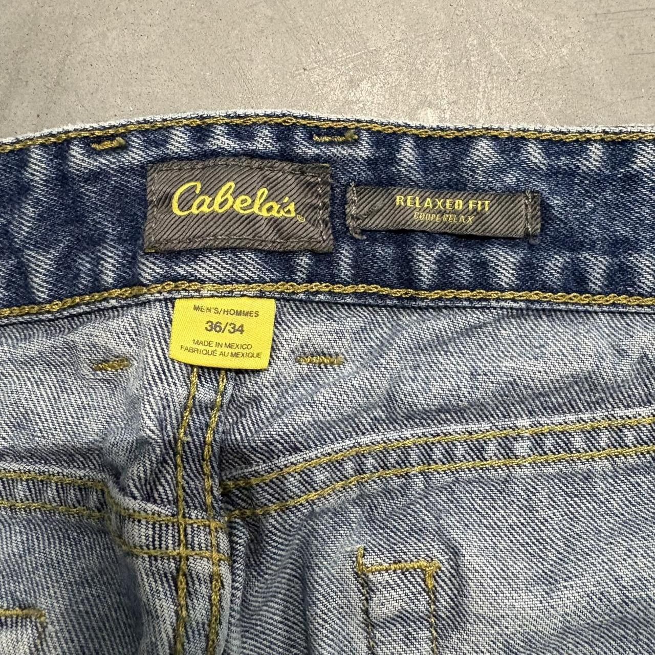Cabelas × Vintage Crazy Vintage Y2K/2000s Baggy Cabela’s Tall Medium Blue Wash Denim Jeans! Size US 36 / EU 52 - 7 Thumbnail