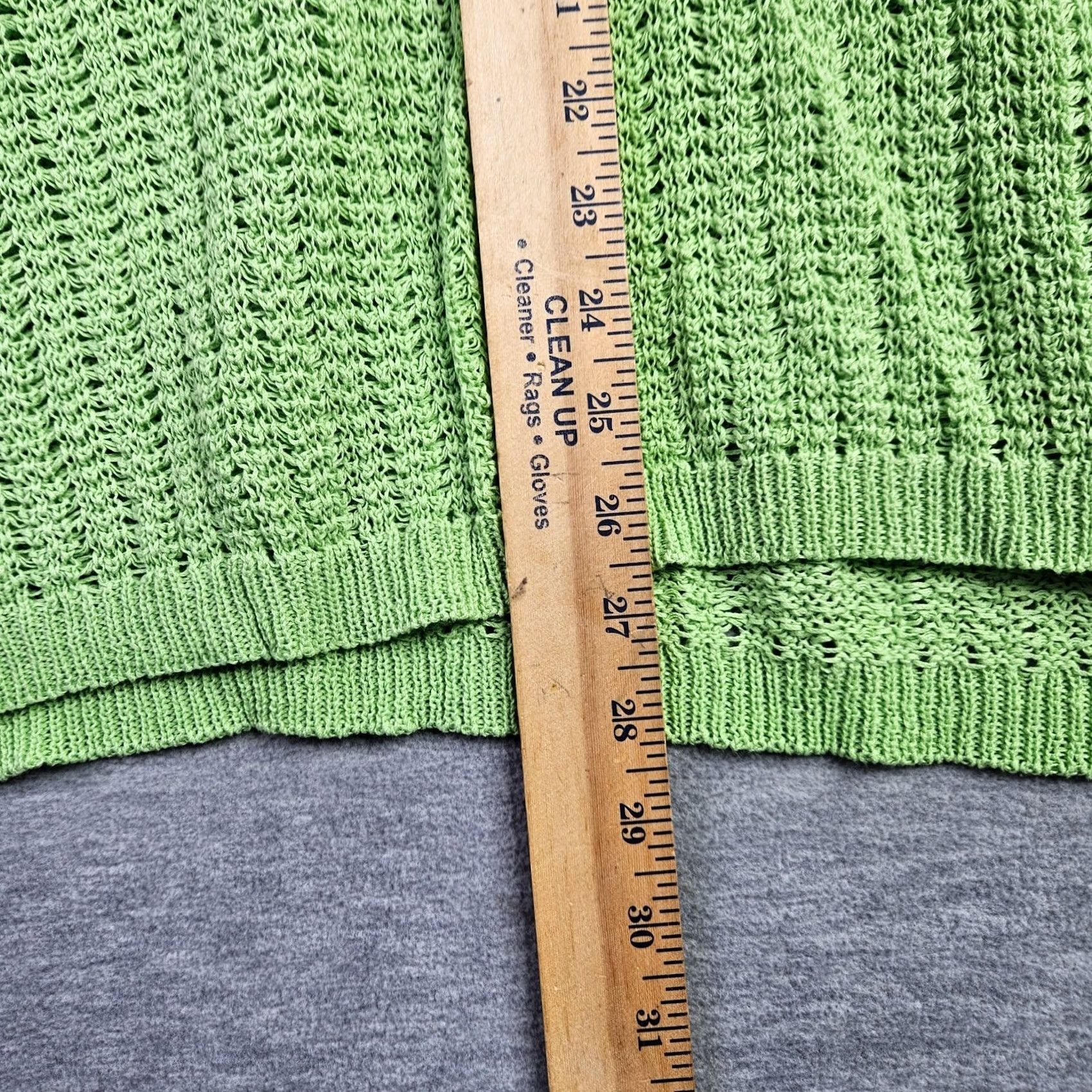 J. Jill J.Jill Women’s 4X Lime Green Open Knit Sweater Tunic V-Neck Oversized 3/4 Sleeve Size XXL / US 16-18 / IT 52-54 - 4 Thumbnail