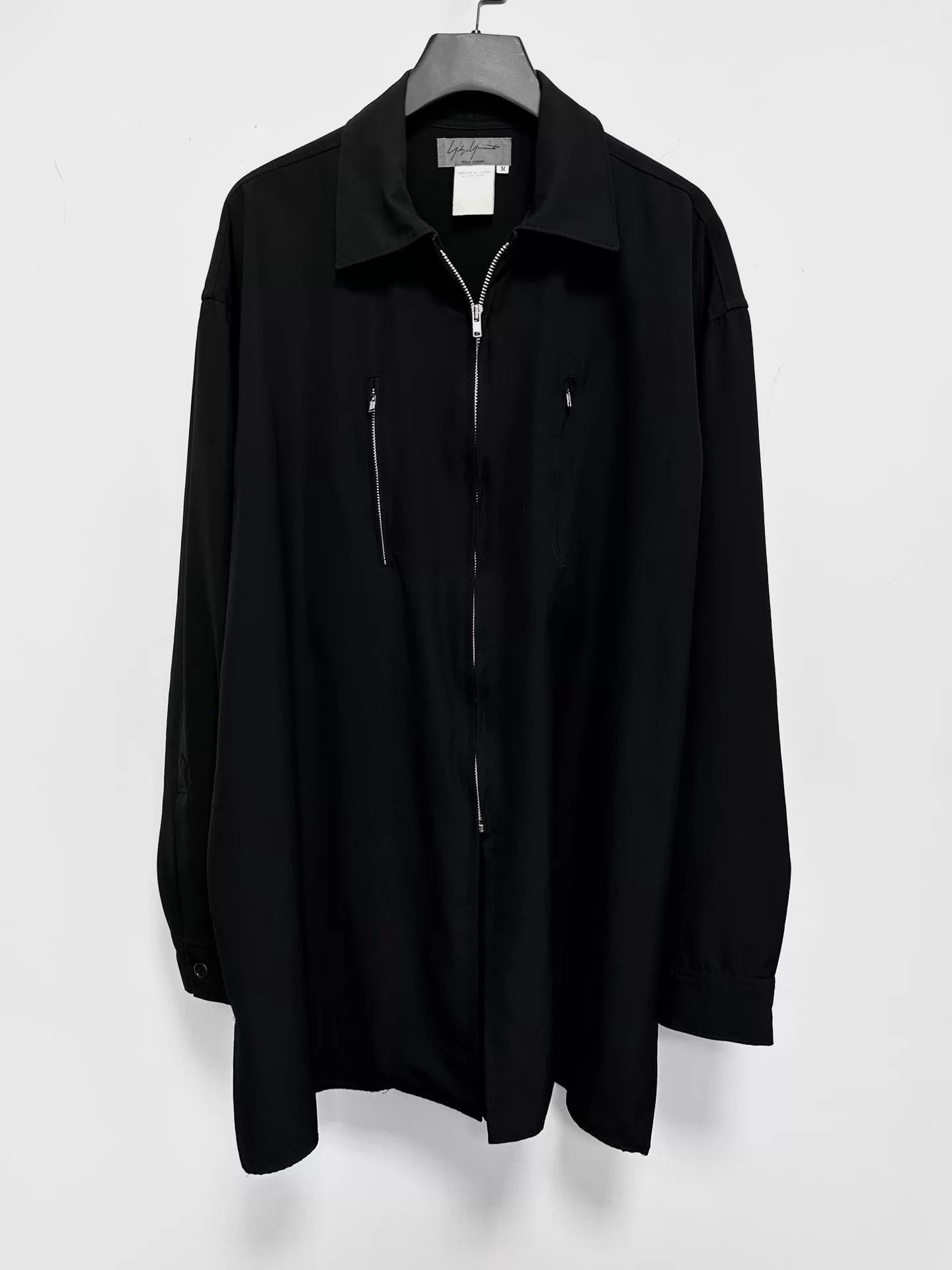 Yohji Yamamoto Black Long-Sleeve Zip-Front Shirt Size US M / EU 48-50 / 2 - 1 Thumbnail