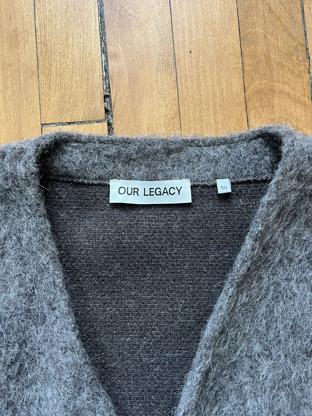 Our Legacy Our Legacy Cardigan Mole Grey Mohair Size US M / EU 48-50 / 2 - 2 Thumbnail