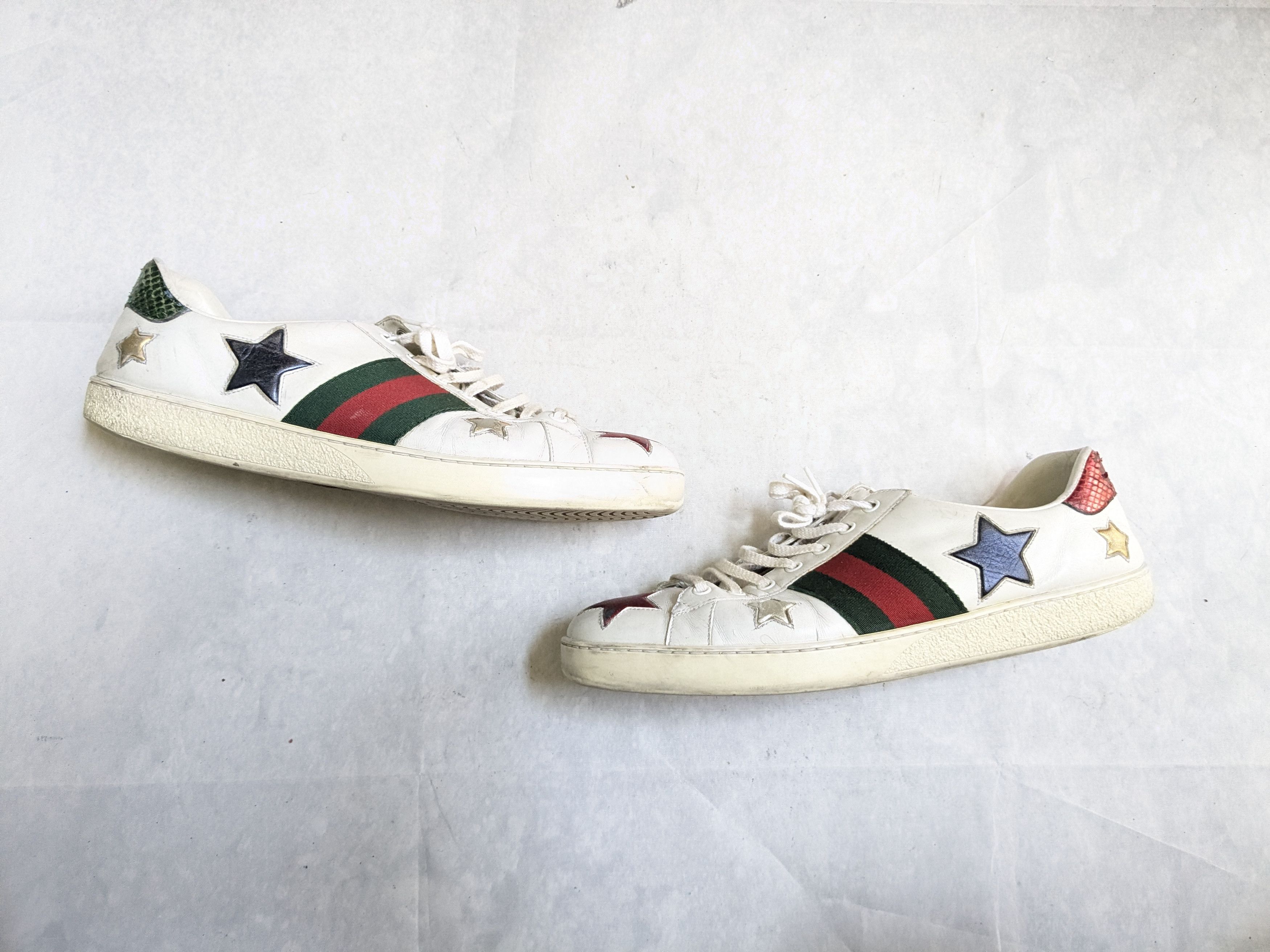 Gucci Ace Sneakers 12 Stars White Low Tops Leather