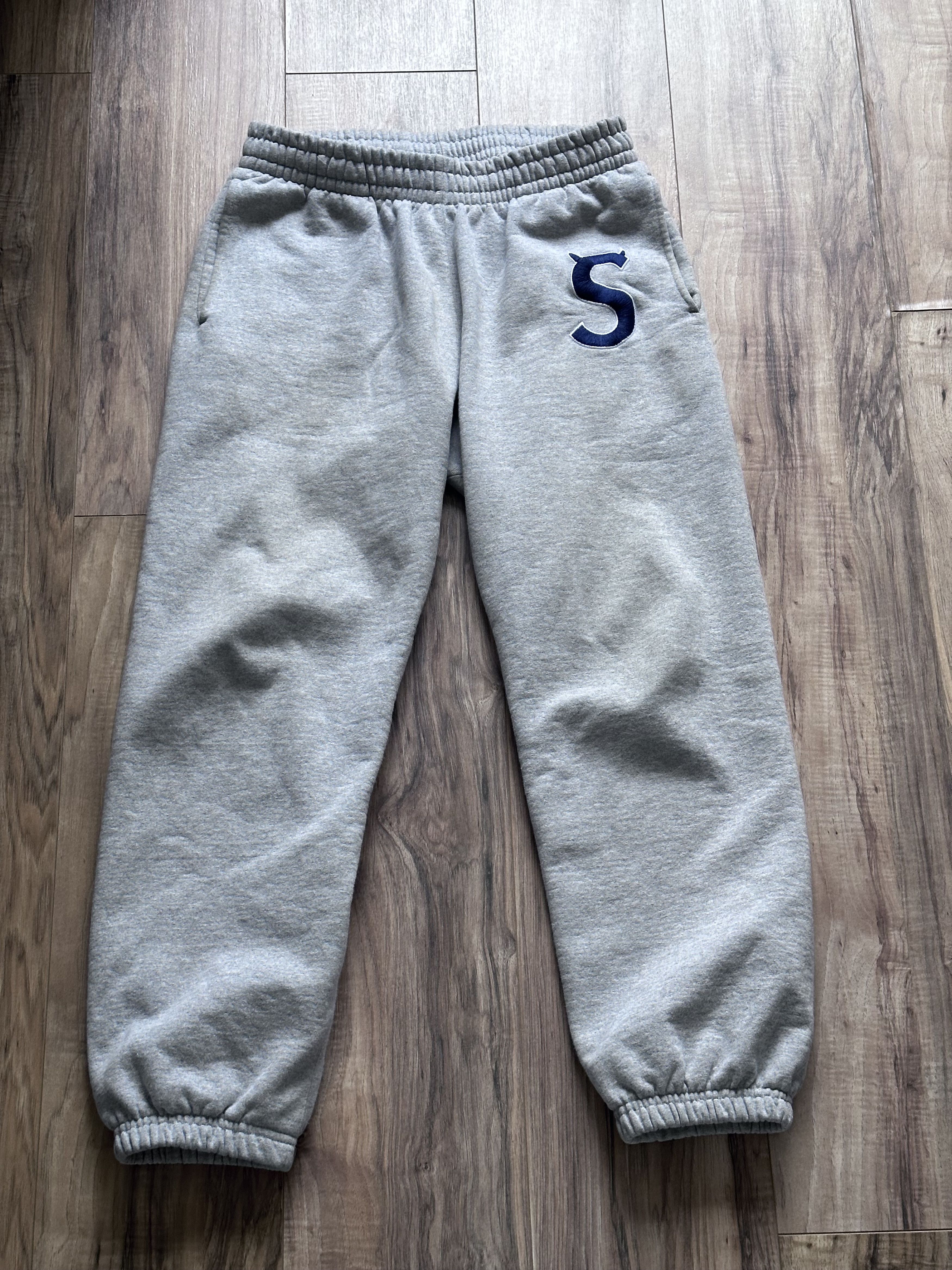 Pre-owned Supreme S Logo Sweatpants In Grey