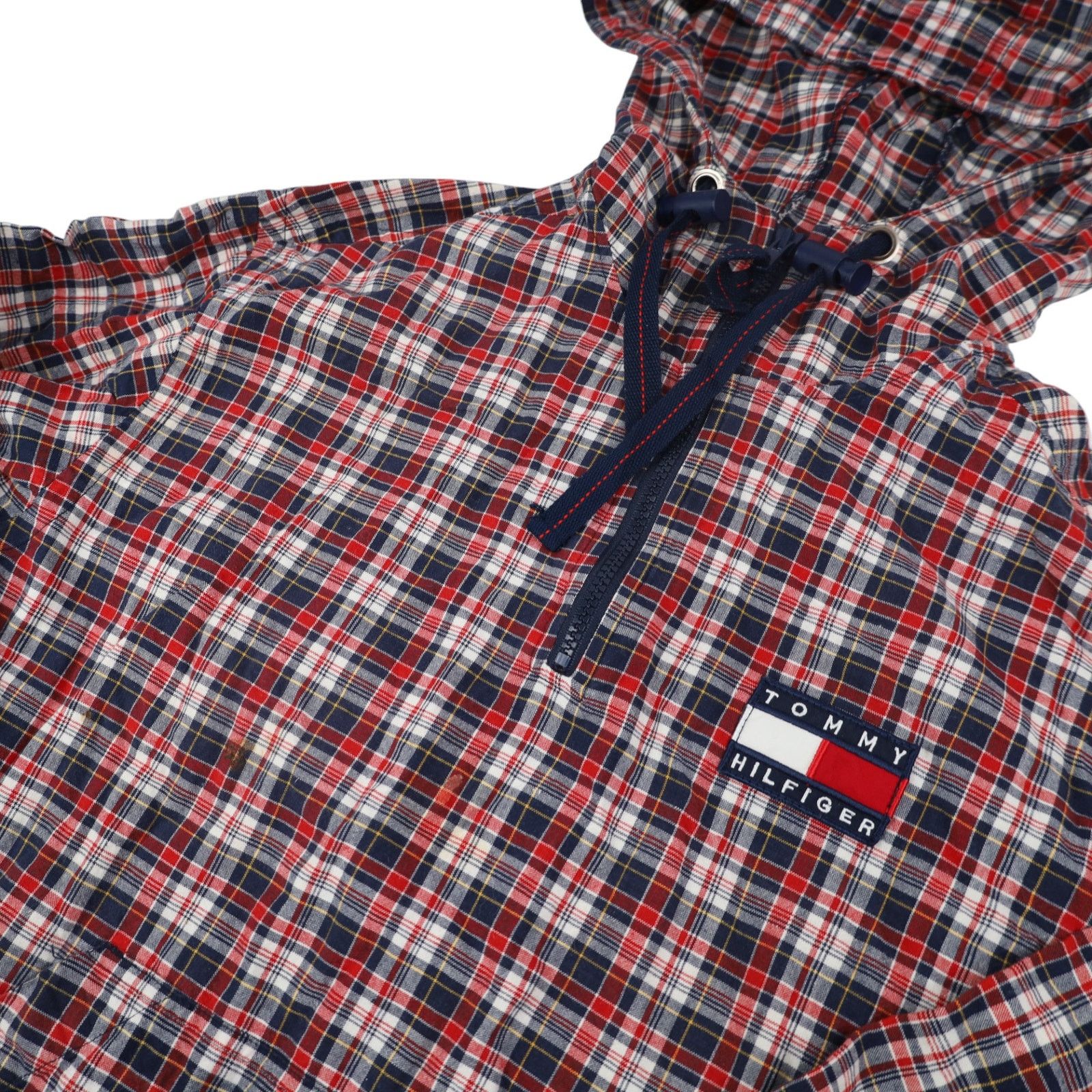 Tommy Hilfiger × Vintage Vintage 90S Tommy Hilfiger Plaid Pullover Hoodie Size US M / EU 48-50 / 2 - 4 Thumbnail
