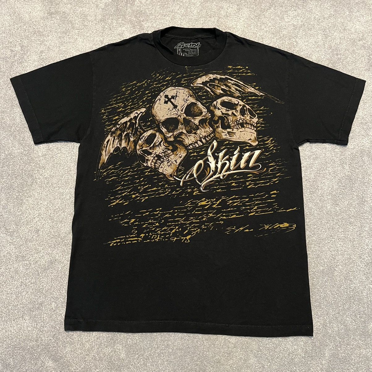 Affliction Vintage 2000s Affliction Style Skin Bladee Skull Graphic Tee Size US L / EU 52-54 / 3 - 1 Thumbnail