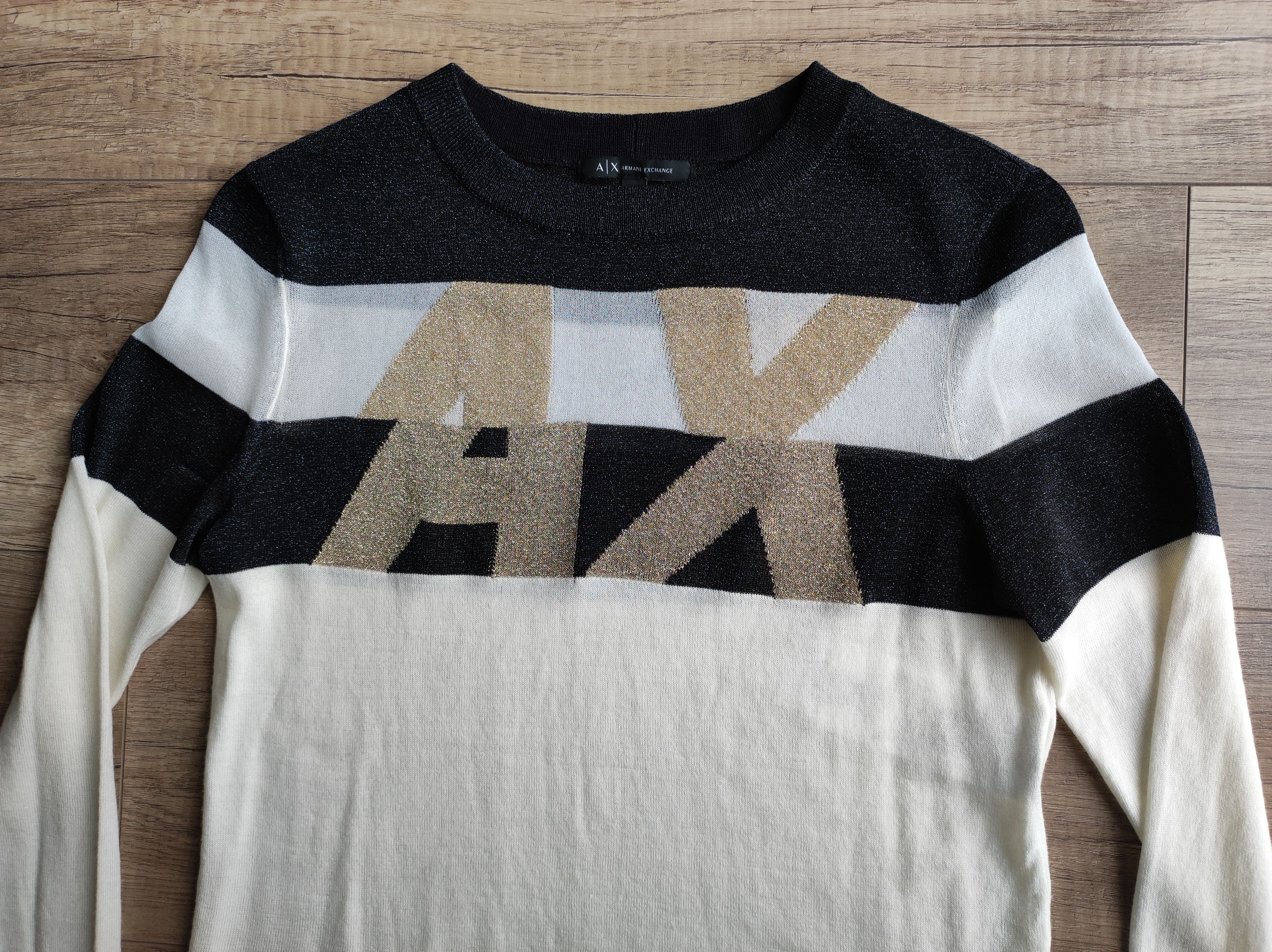 Armani × Armani Exchange Armani Exchange Women's Wool Blend Glitter Sweater,XS Size XS / US 0-2 / IT 36-38 - 4 Thumbnail