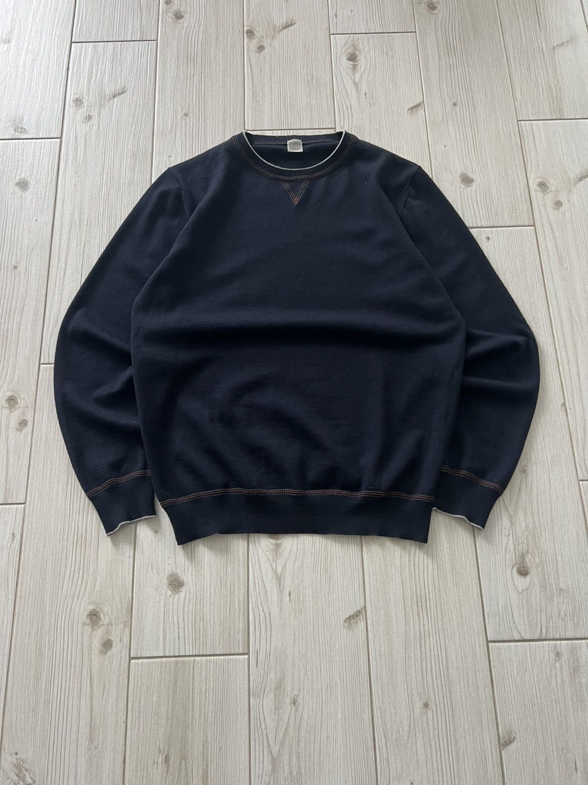Eleventy Eleventy Premium Navy Crewneck - Minimal Aesthetic Sweater Size US M / EU 48-50 / 2 - 2 Thumbnail