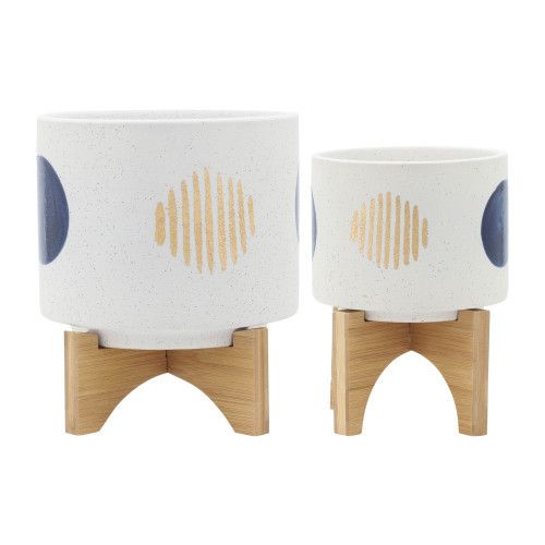 Designer × Homemade S/2 5/8" FUNKY PLANTER W/ STAND, WHITE Size US L / EU 52-54 / 3 - 1 Thumbnail